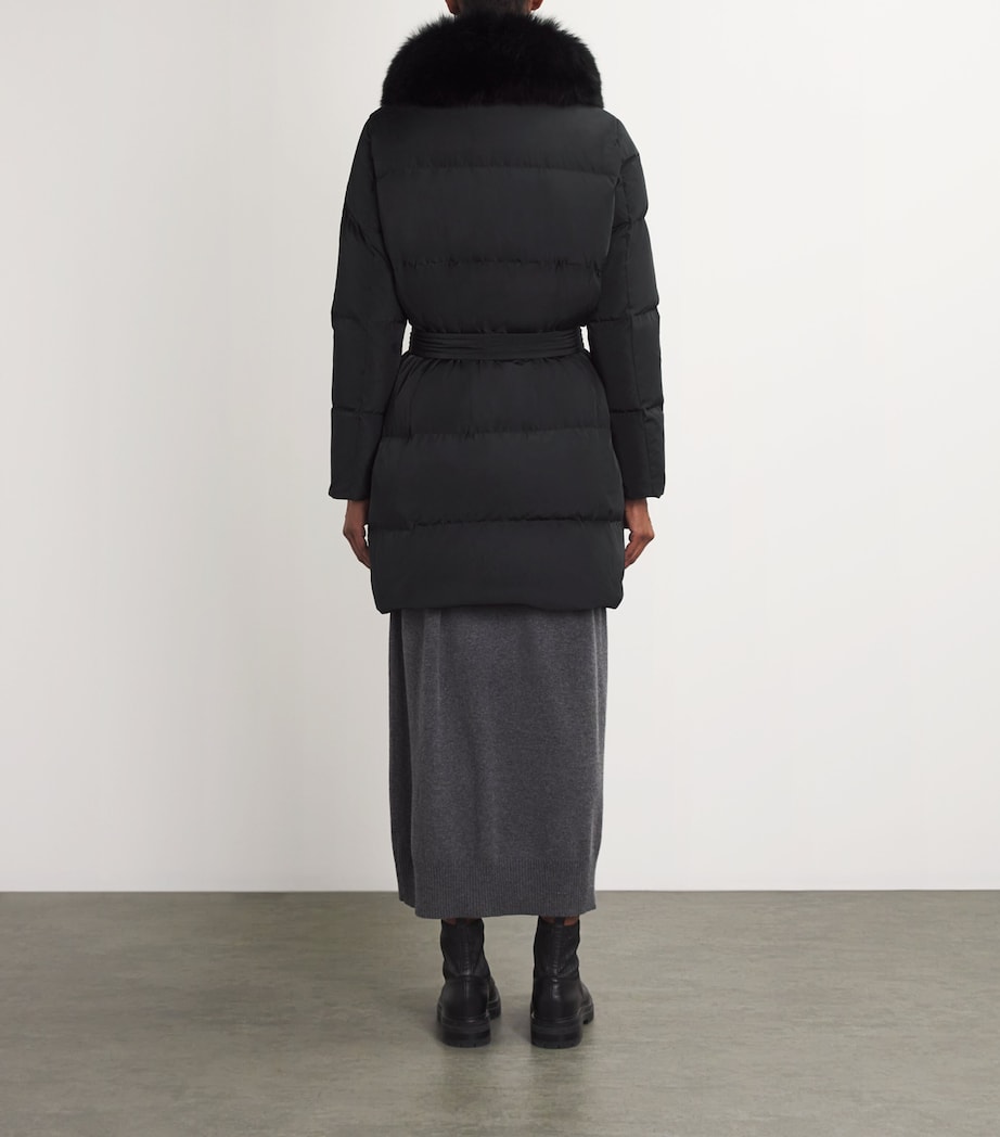 Fur-Trim Down Coat with Mittens C99 Image 4