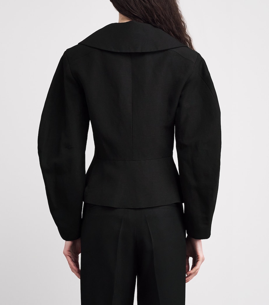 Liberowe Womens Linen-Blend Jiani Jacket Black Image 5