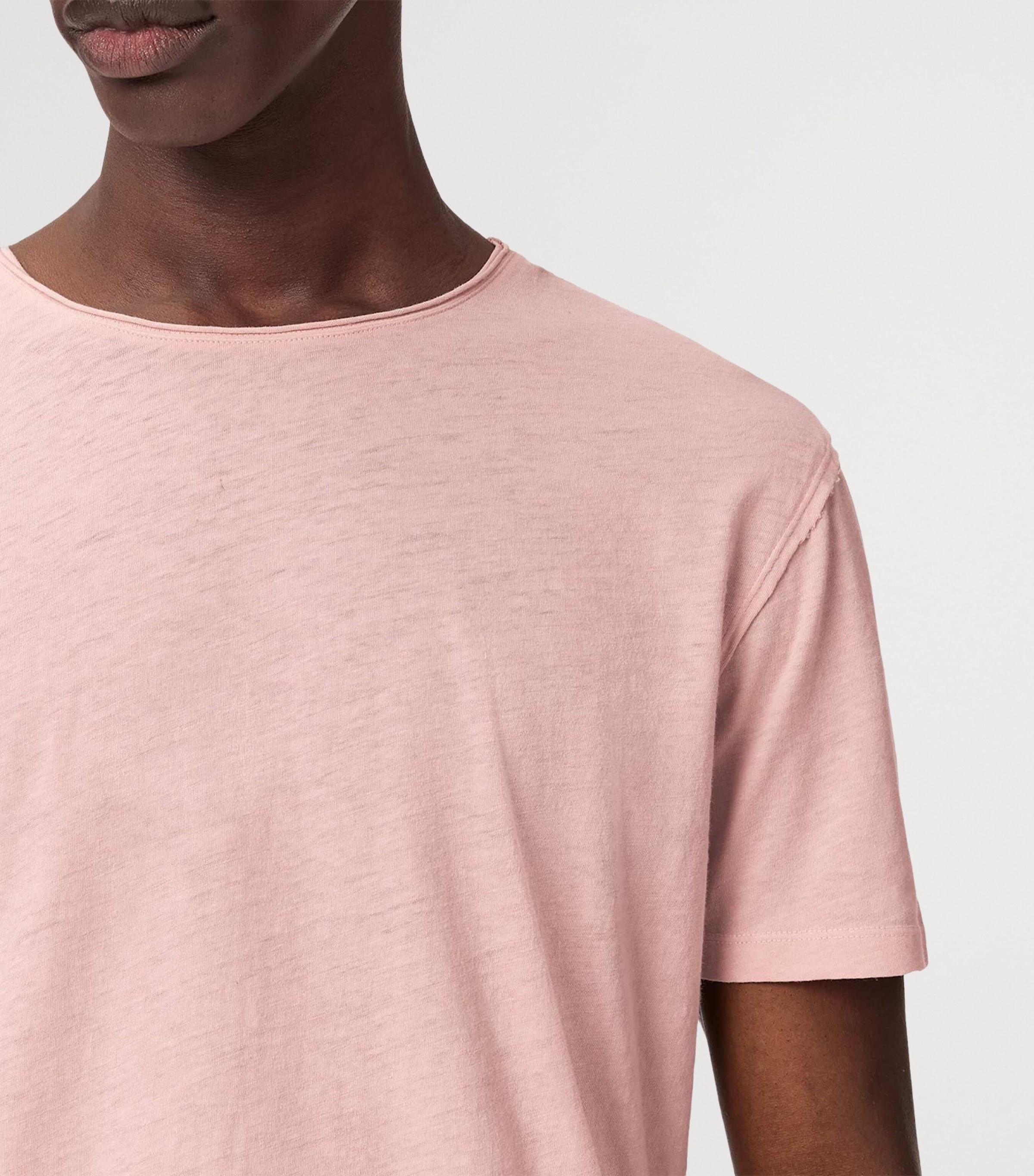 AllSaints Mens Stretch-Cotton Figure T-Shirt Sunbaked Pink Image 5