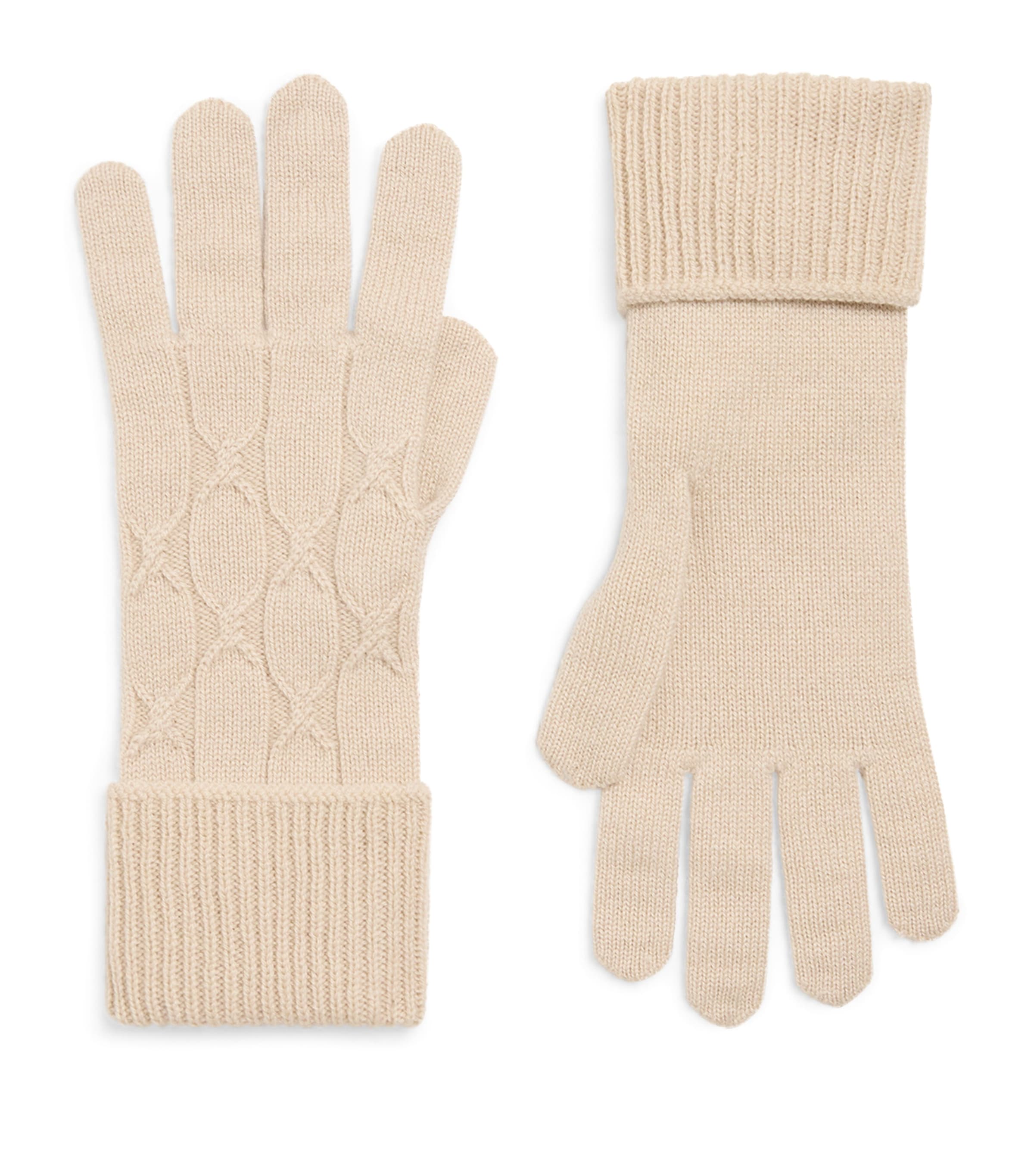 Eleventy Cashmere Cable-knit Gloves In Neutral