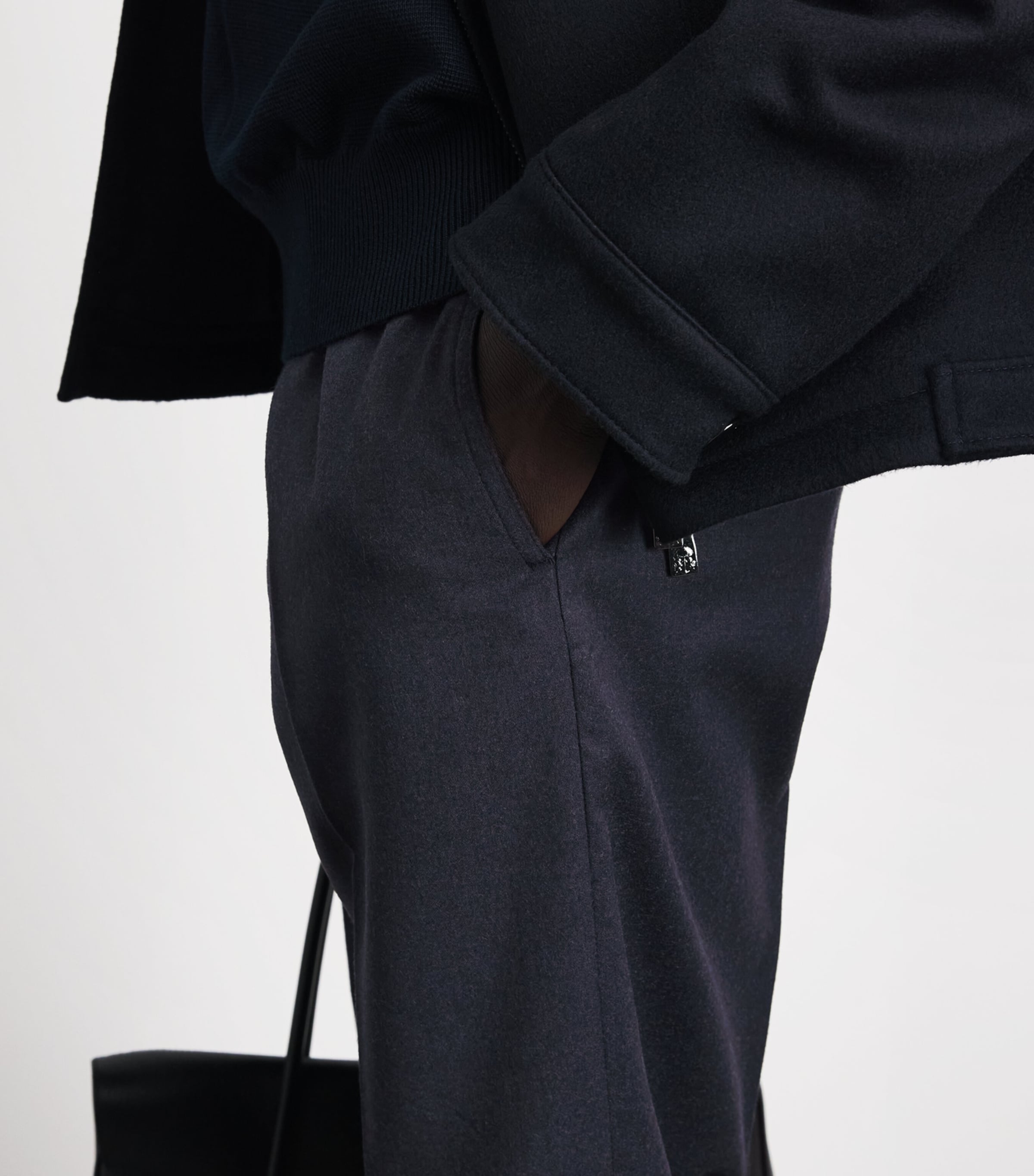 Pal Zileri Mens Virgin Wool Drawstring Trousers Blue Image 3