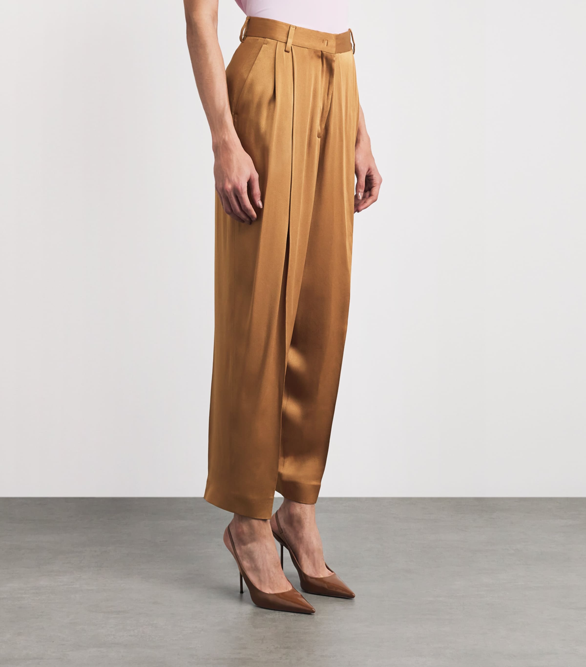 Fabiana Filippi Womens Satin Relaxed Fit Trousers Vimini Image 4