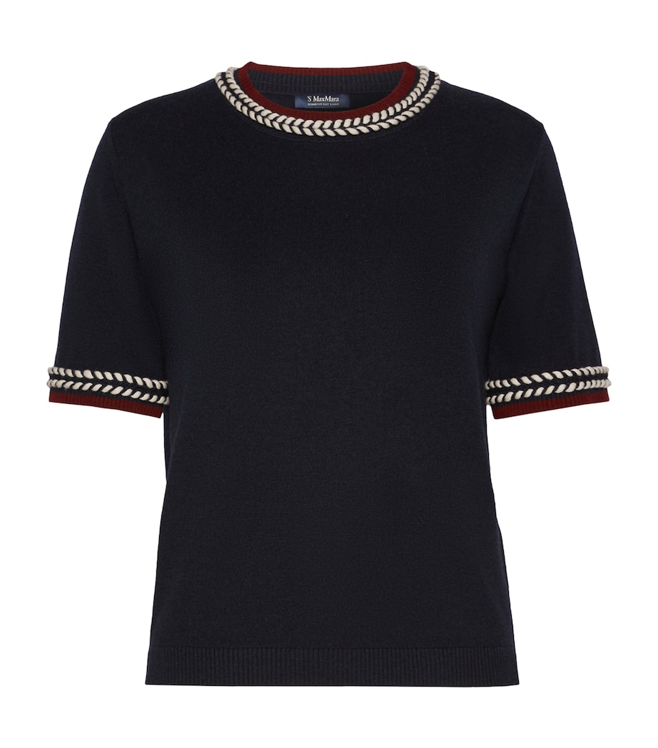 Max Mara Womens Cotton Braid-Detail Sweater Ultramarine Image 1
