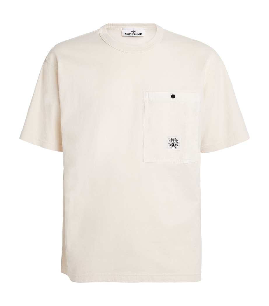 Stone Island Mens Cotton Logo-Pocket T-Shirt Image 1