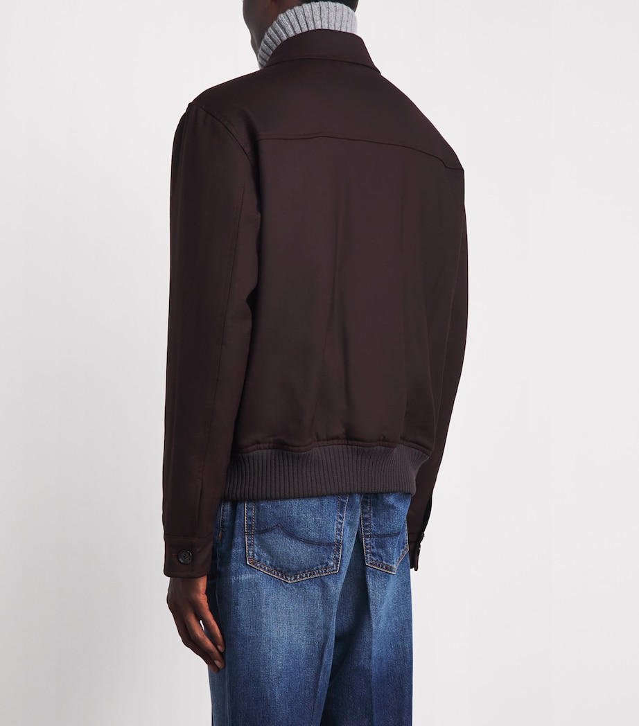 Isaia Mens Wool Padded Aviator Jacket Image 5