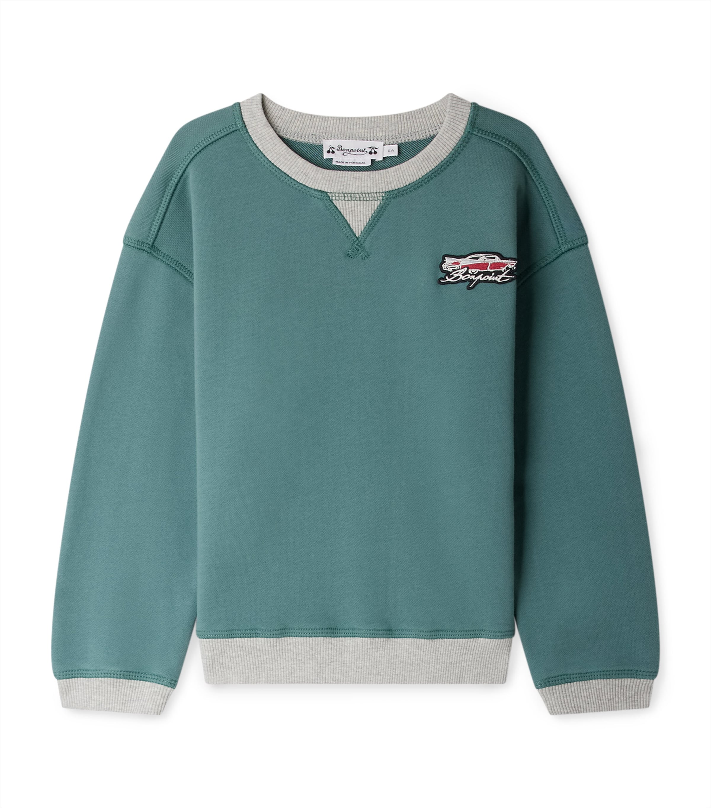 Bonpoint Cotton Erol Sweatshirt In Green