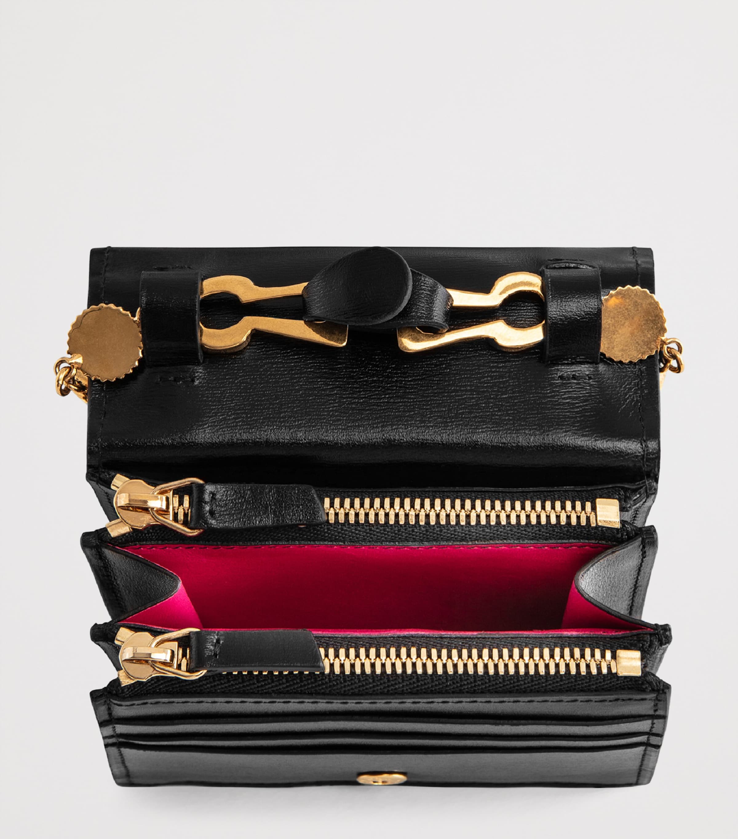 Schiaparelli Mini Leather Keyhole Clutch Bag Black Image 5