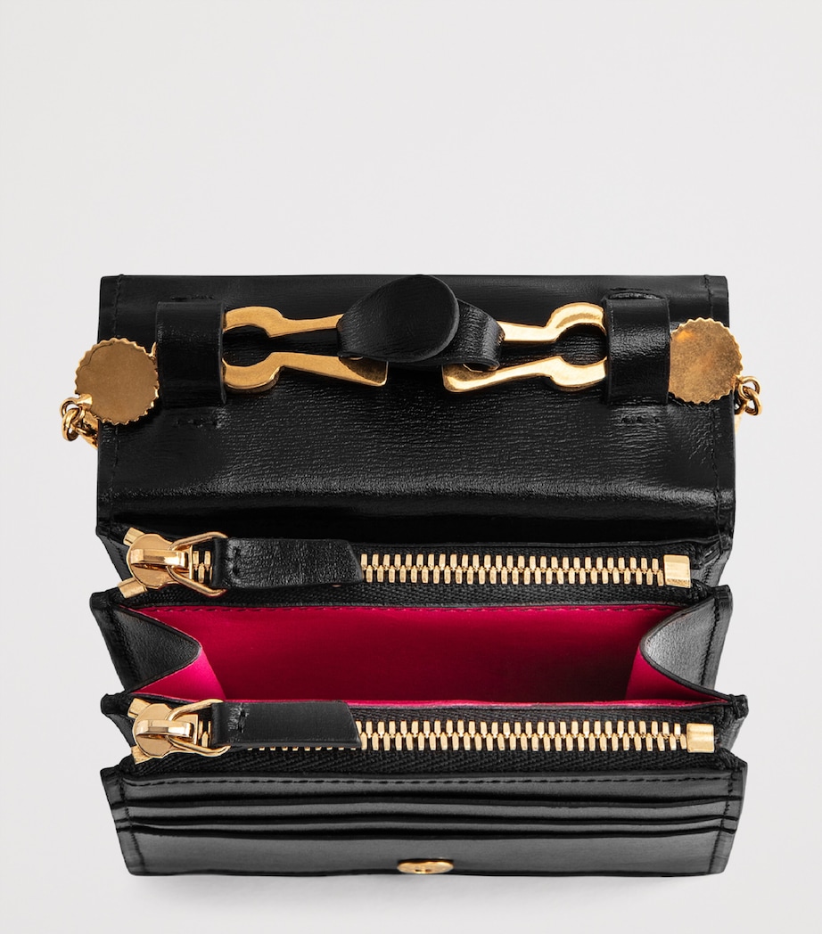 Schiaparelli Mini Leather Keyhole Clutch Bag Black Image 5