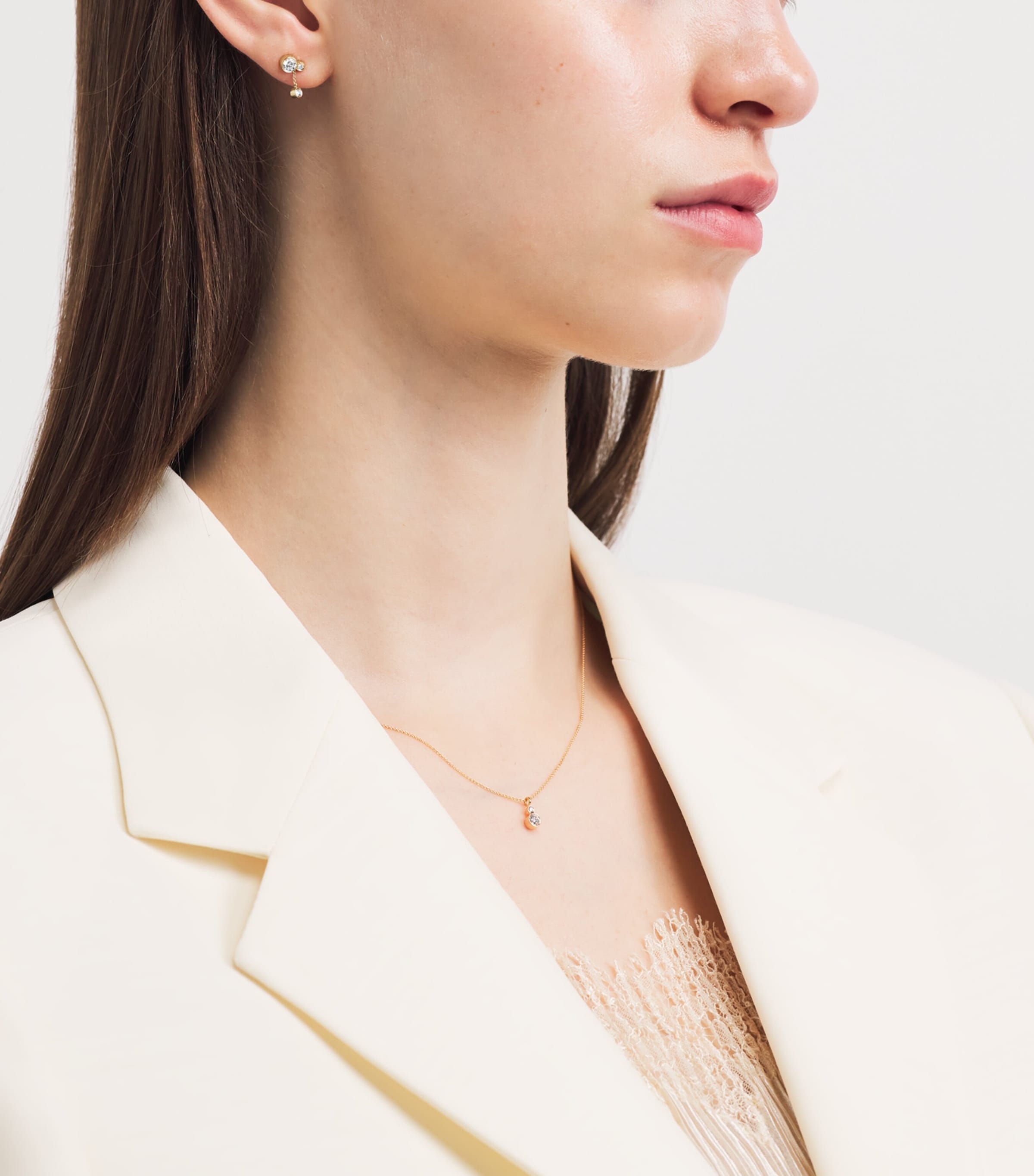 Sophie Bille Brahe Yellow Gold and Diamond Lou Single Earring Yellow Gold Image 4