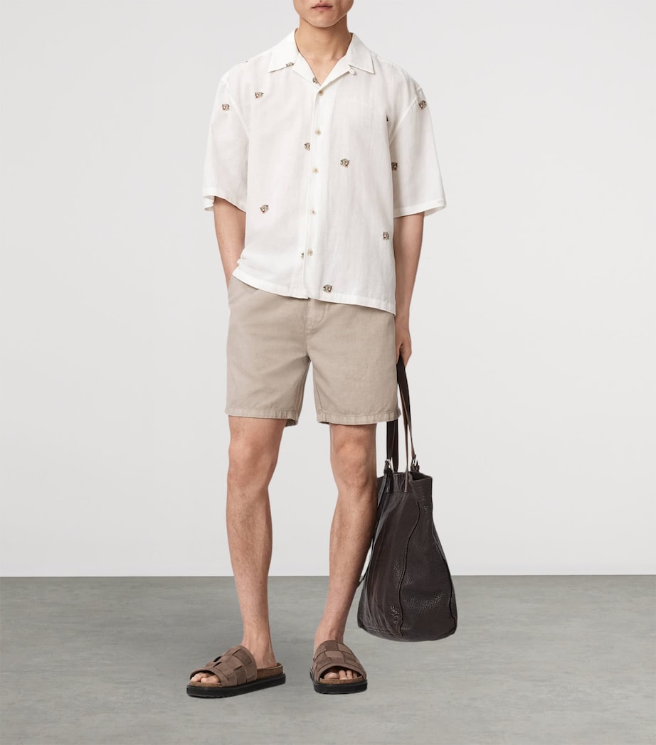 AllSaints Mens Short-Sleeve Feline Shirt Ecru Image 5