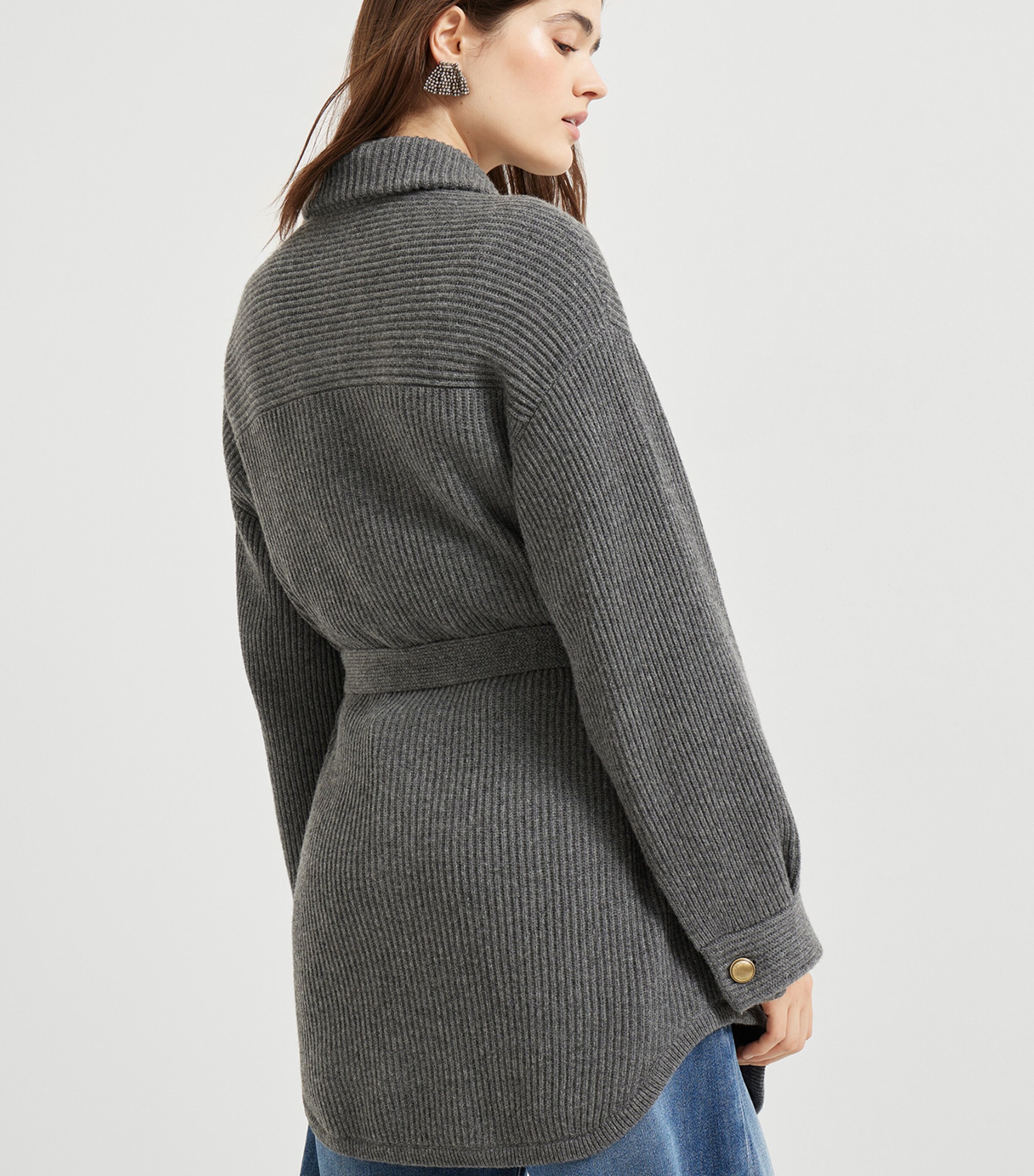 Brunello Cucinelli Womens Virgin Wool-Cashmere-Silk Cardigan Image 3