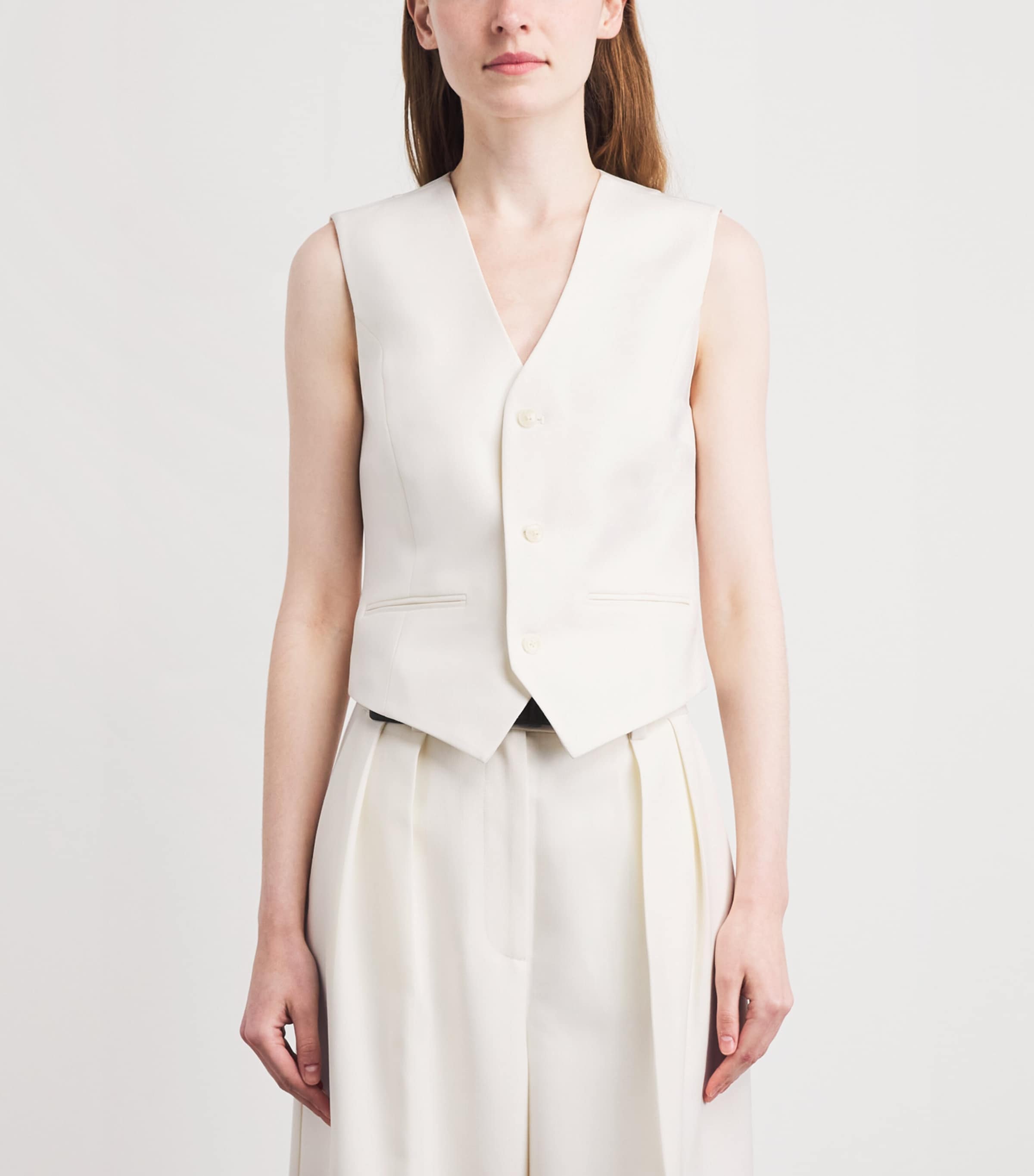 ANINE BING Womens Mario Waistcoat Ecru Image 4