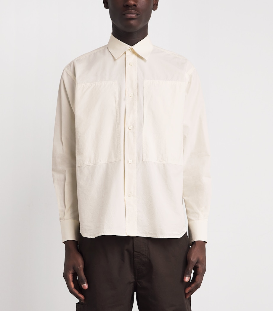 Cotton-Blend Oversized Shirt OATMEAL Image 3