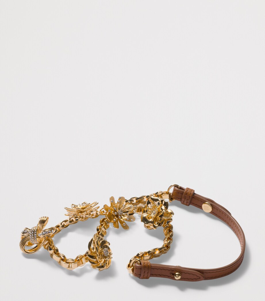 Miu Miu Leather-Trim Flower Necklace Image 2