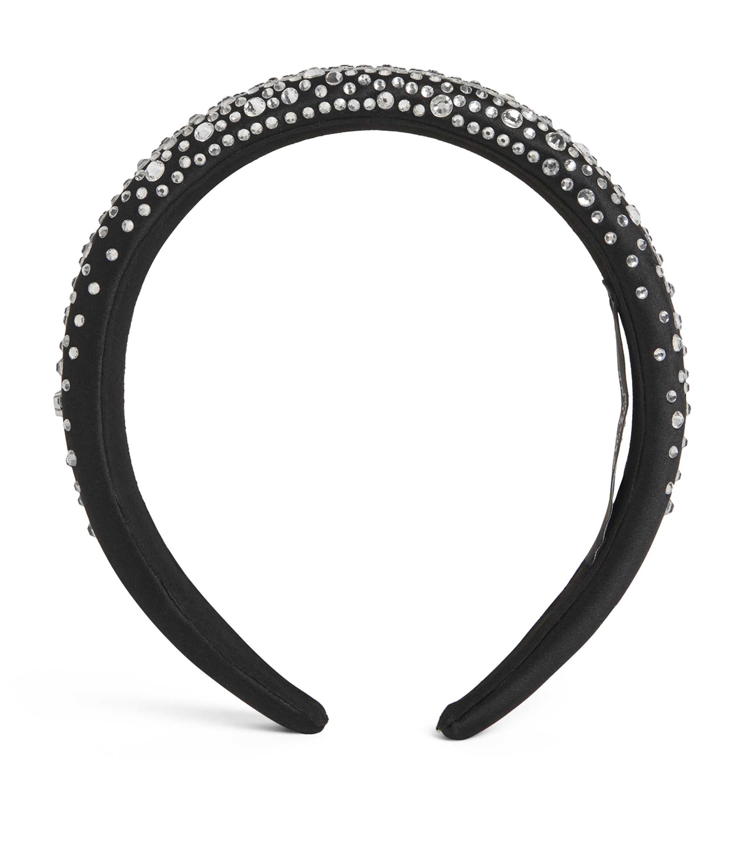 Satin Rhinestone Headband BLACK Image 1