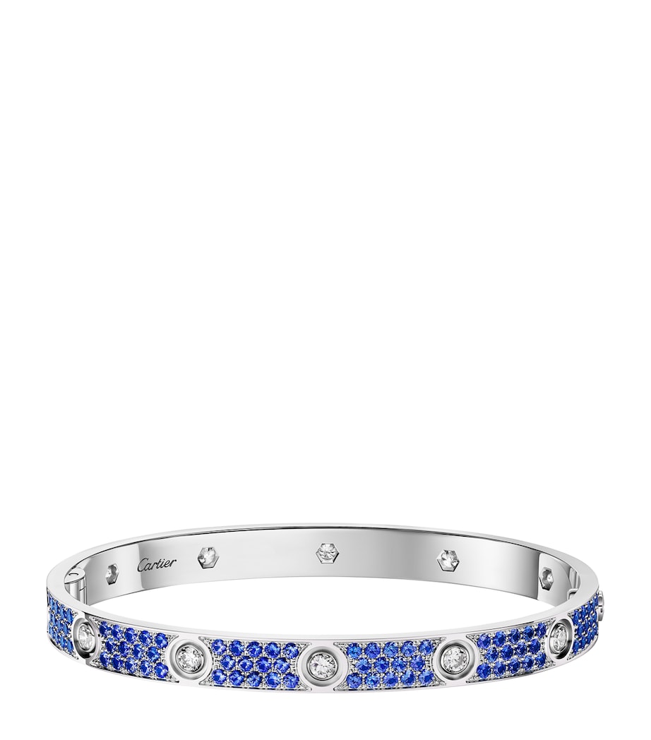 Cartier White Gold, Diamond and Sapphire Classic LOVE Bracelet White Gold Image 1