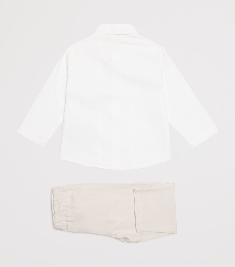 Cotton-Linen Shirt, Cummerbund and Shorts Set (3 Months - 4 Years) 01 T2065 WHITE Image 2