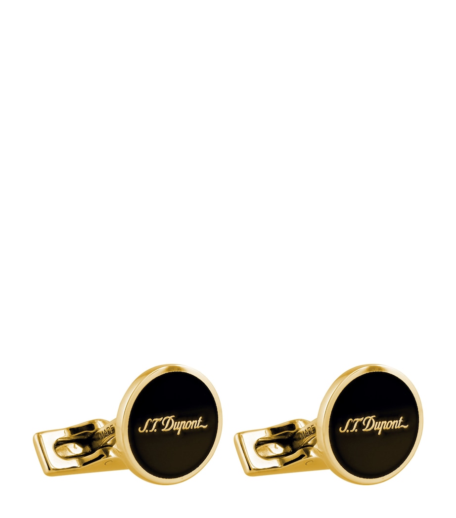 Iconic Logo Cufflinks GOLD/BLACK Image 1