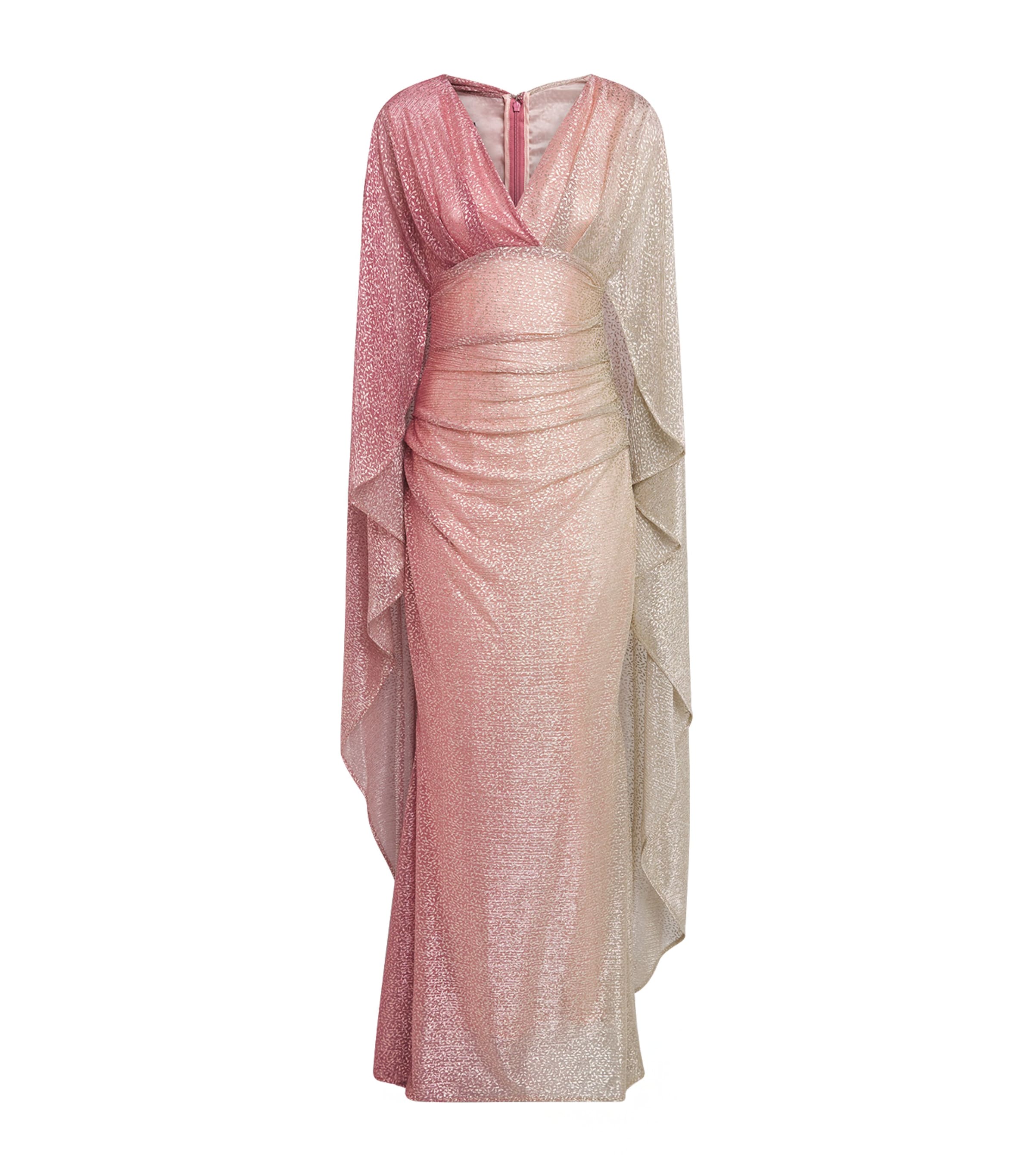 Talbot Runhof Womens Ombré Voile Cape Gown Rose Image 1