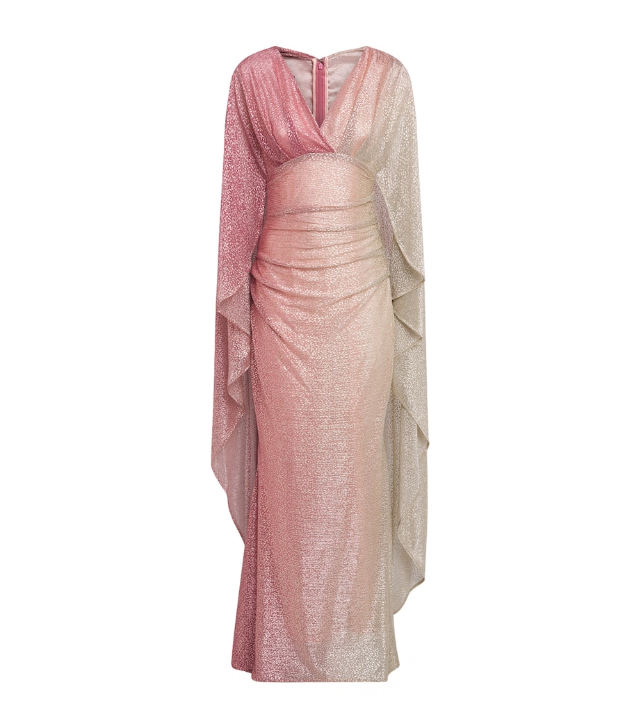 Talbot Runhof Womens Ombré Voile Cape Gown Rose Image 1
