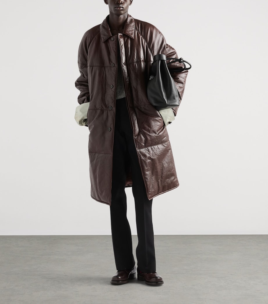 Prada Mens Padded Nappa Leather Jacket Brown Image 2