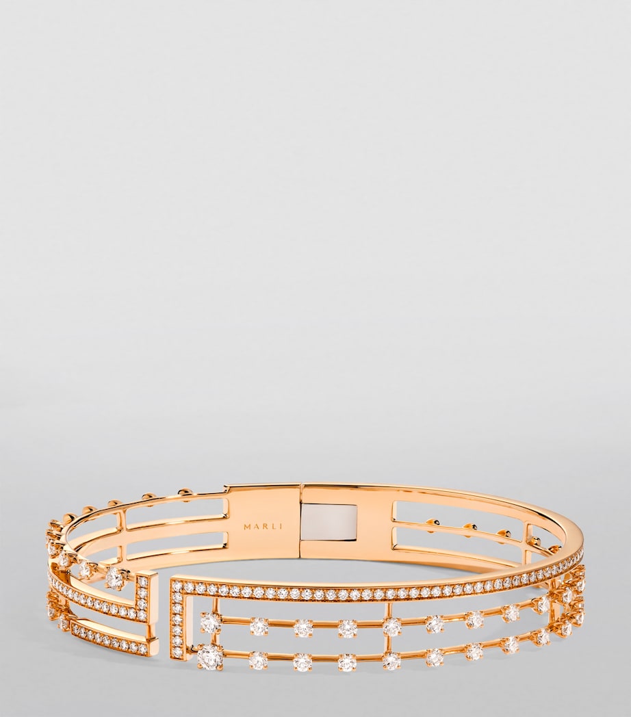 Small Rose Gold and Diamond Avenues Bangle ROSE GOLD Image 3