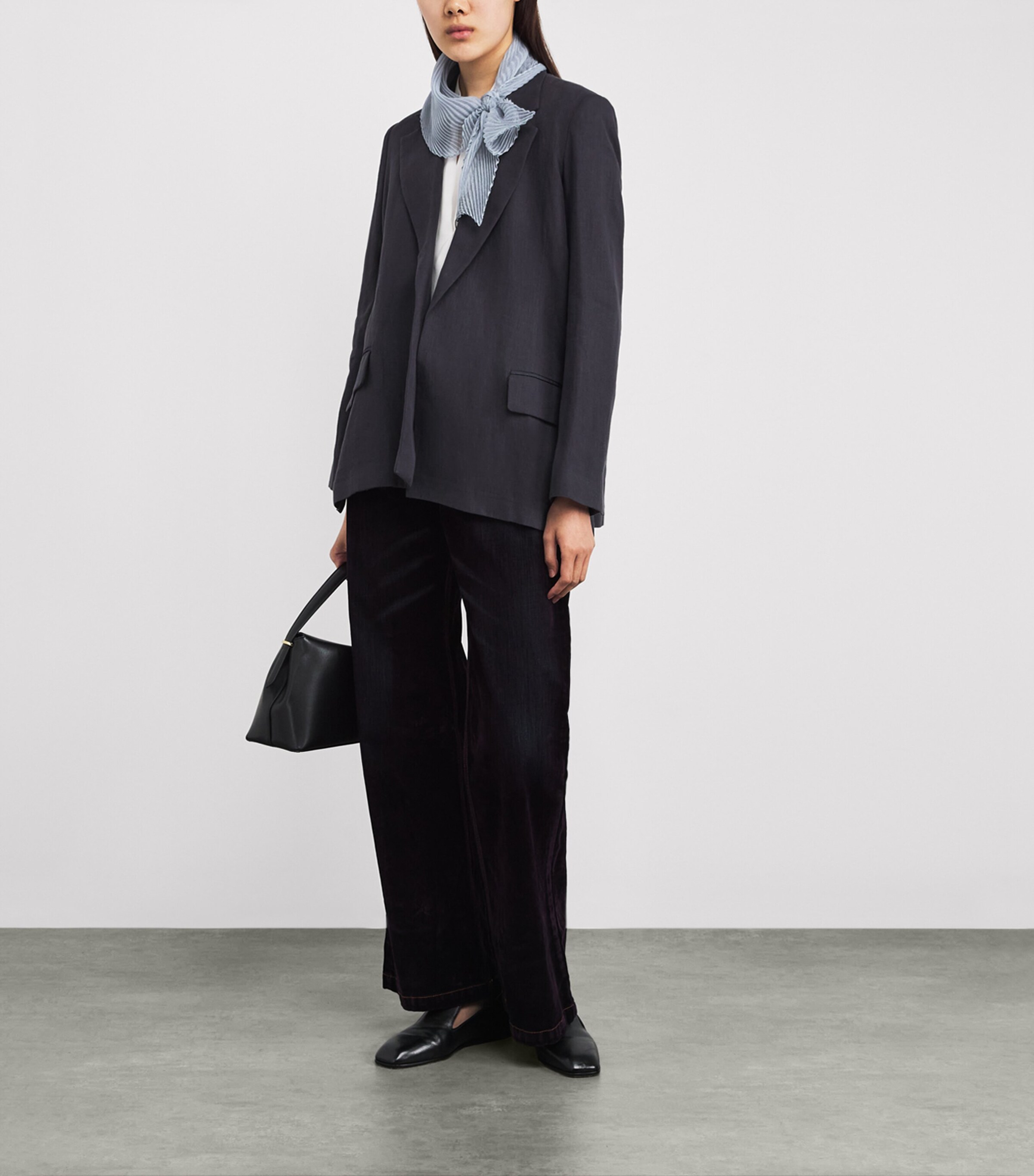 Cashmere-Silk Plissé Scarf 40228 SKY BLUE Image 3