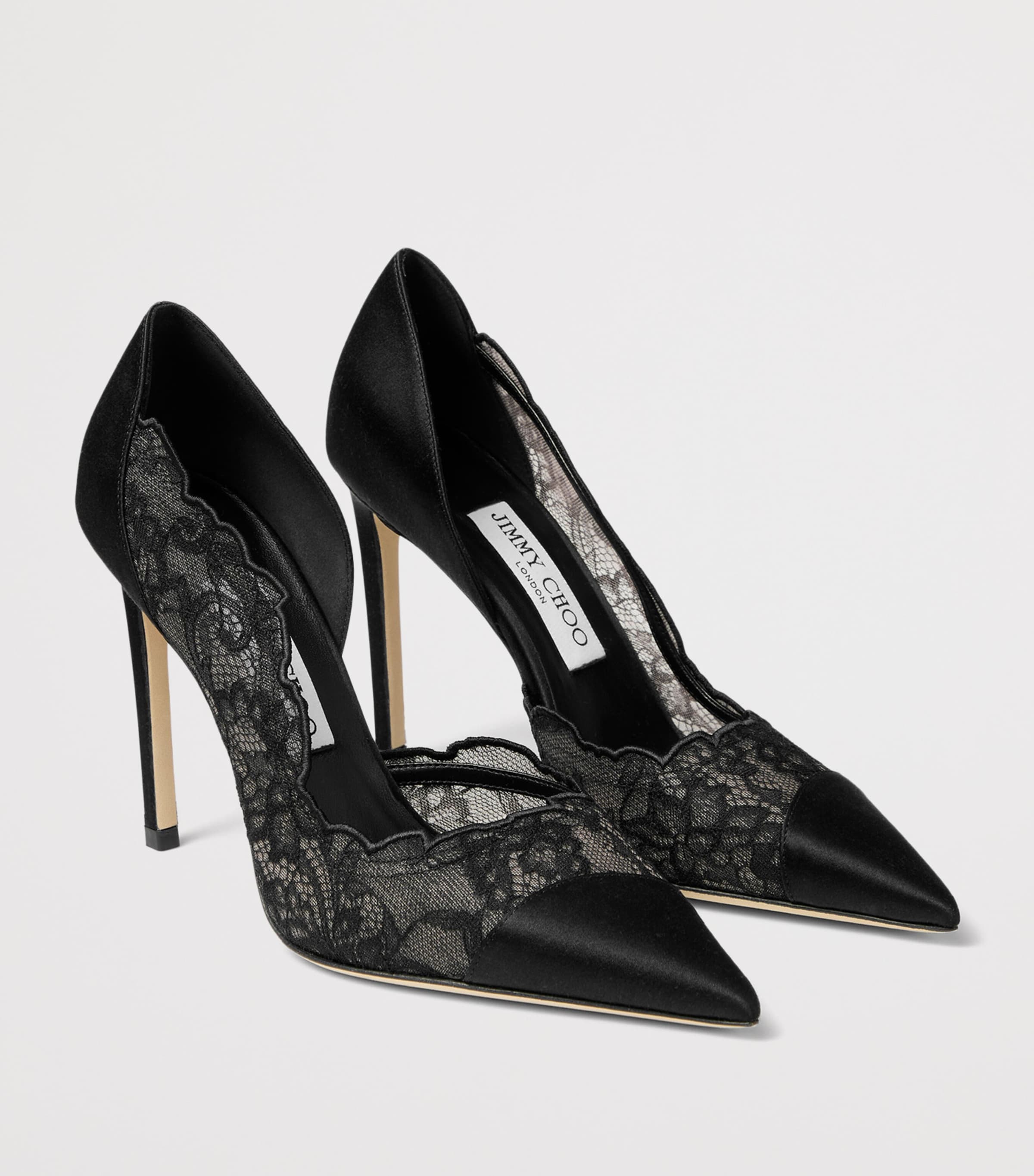 Jimmy Choo Brigitte 100 Lace Pumps Black/black Image 2