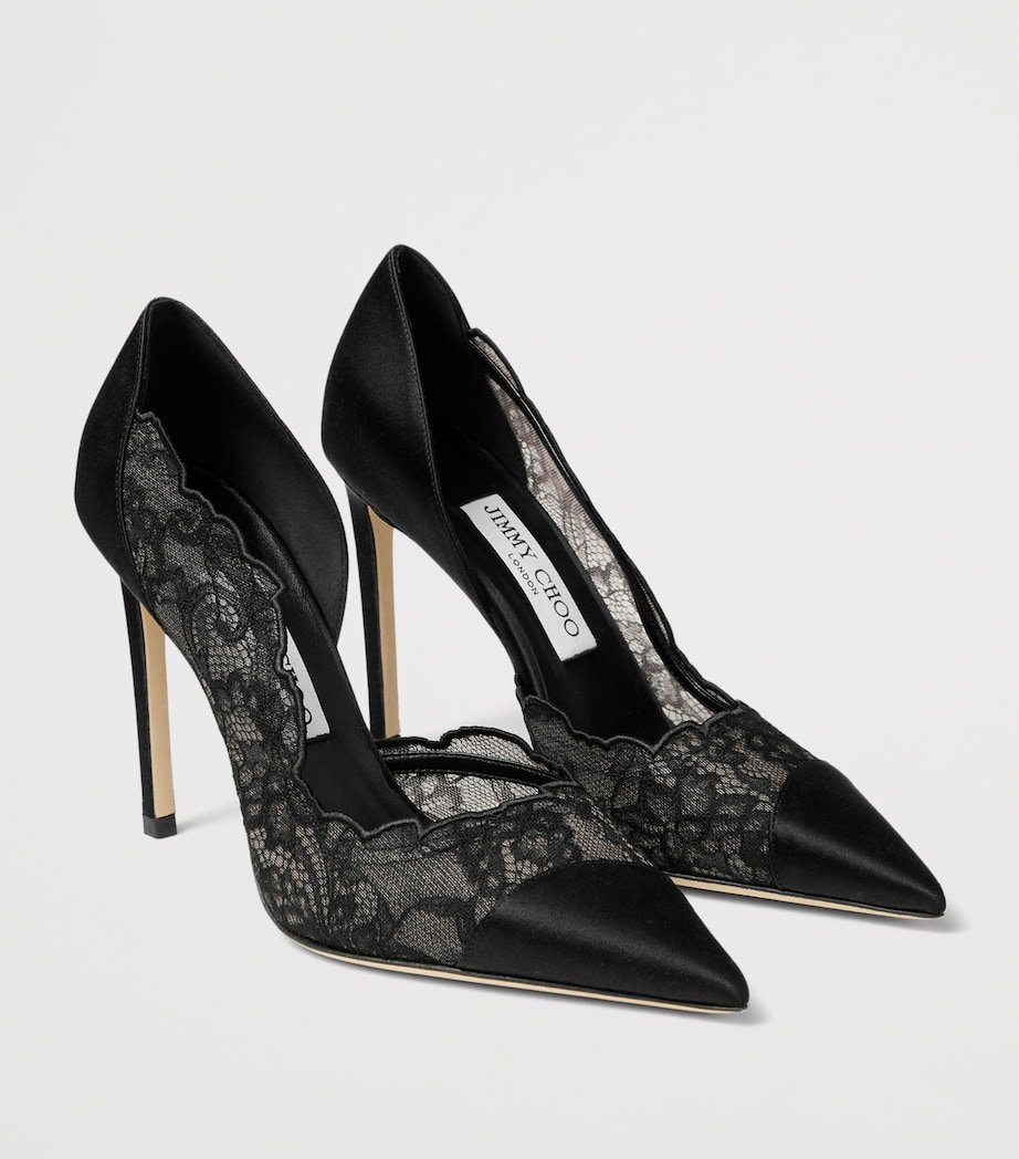 Jimmy Choo Brigitte 100 Lace Pumps Black/black Image 2