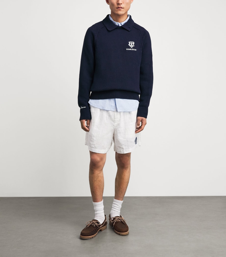RLX Ralph Lauren Mens x Wimbledon Cotton Polo Sweater Refined Navy Image 2
