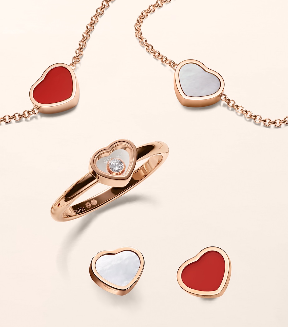 Rose Gold and Carnelian My Happy Hearts Pendant Necklace 18K ROSE GOLD Image 5