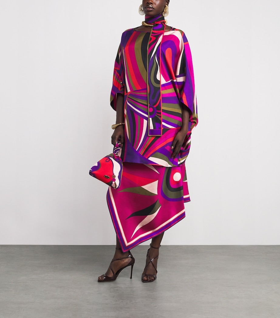 Silk Iride Print Mini Kaftan Dress 011/MUTICOLOR Image 2