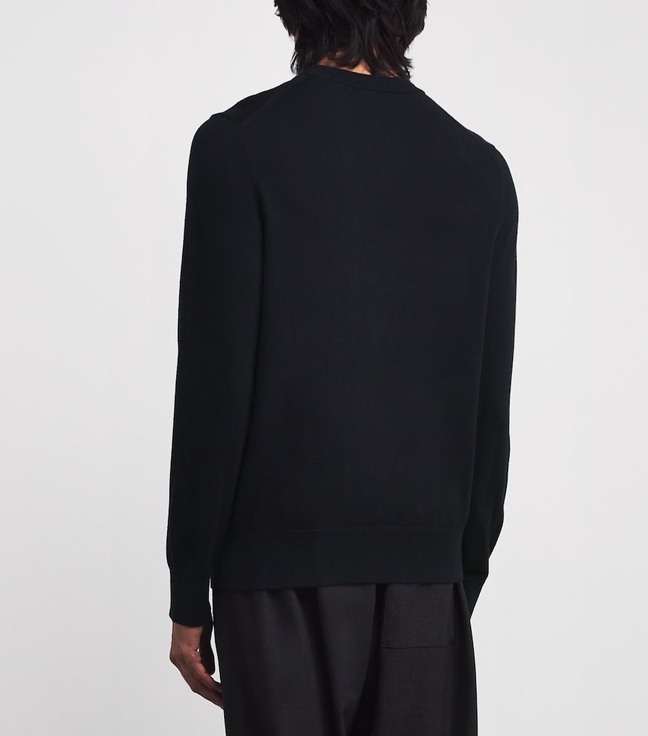 Wool Crew-Neck Sweatshirt NAVY BLUE Image 4