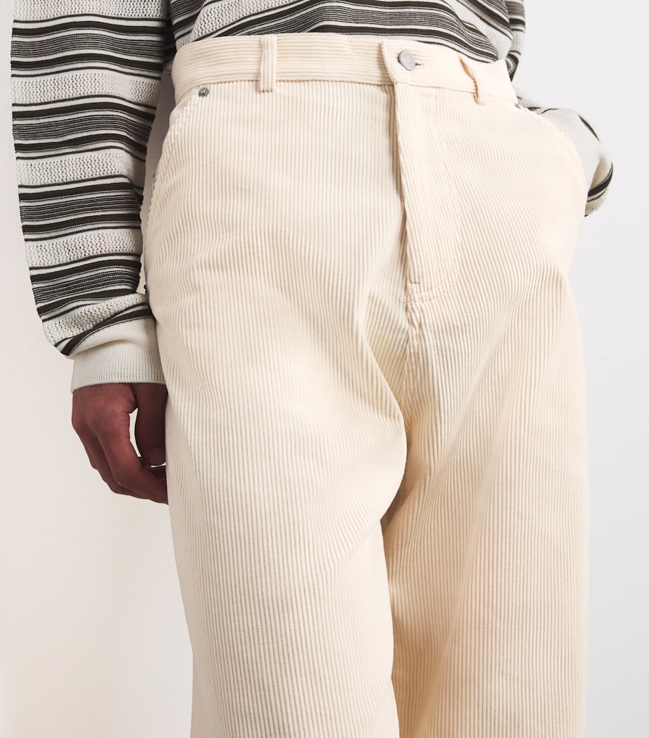 Drôle De Monsieur Mens Cotton Corduroy Trousers Ec / Ecru Image 6