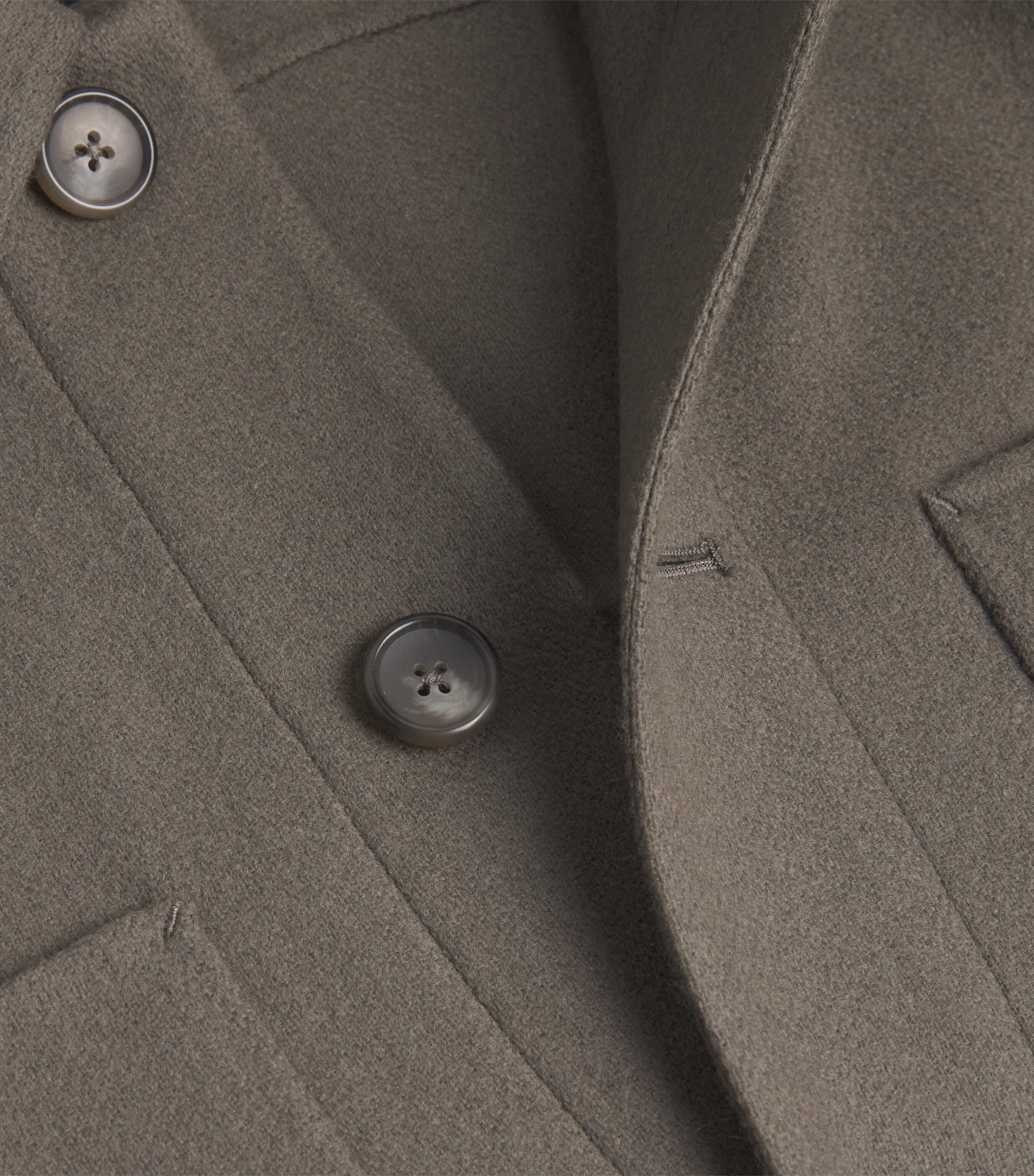 Wool-Blend Patch Pocket Overshirt SMOKE-070SMK Image 5