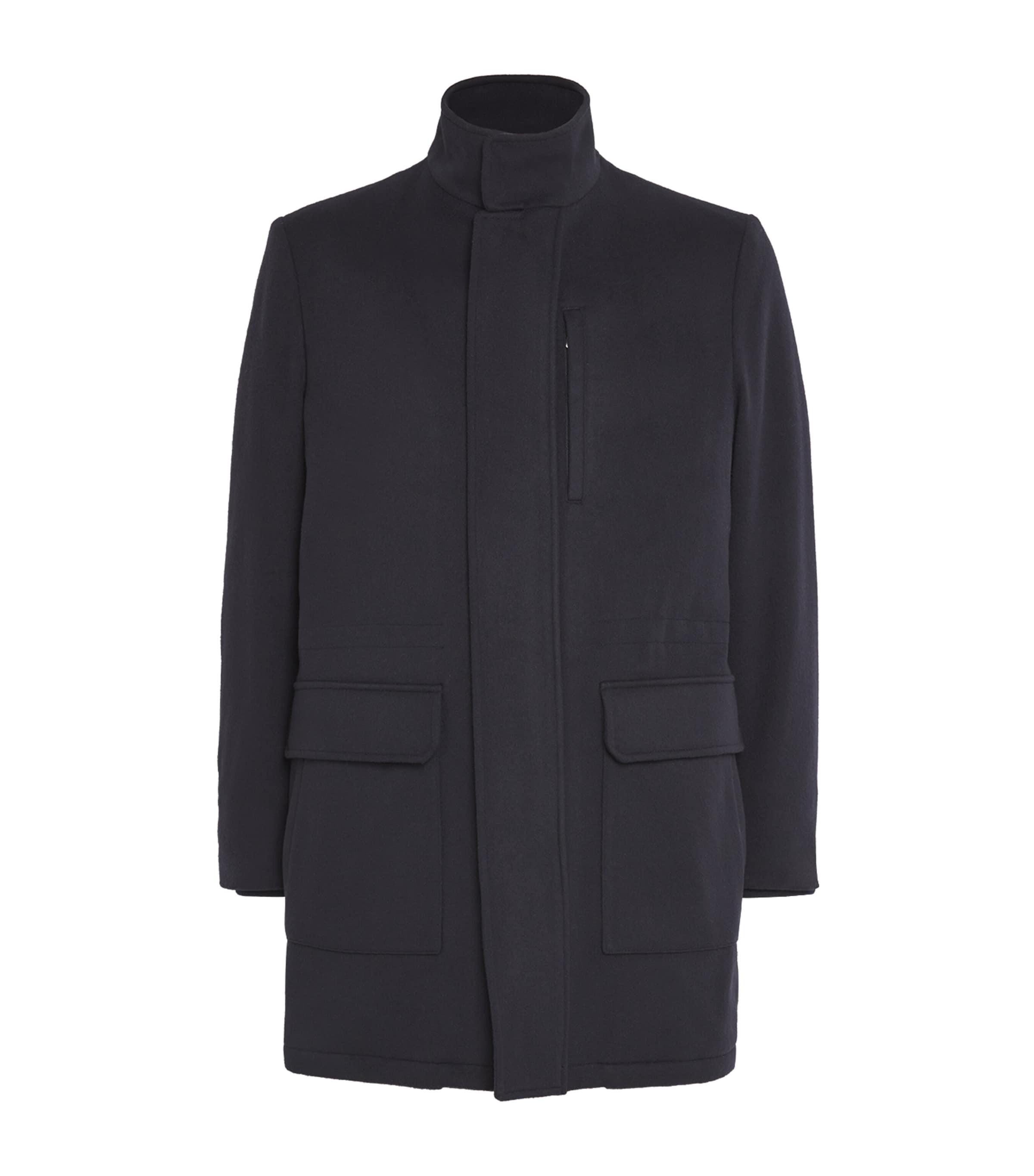 Corneliani Beaver Field Jacket In Navy