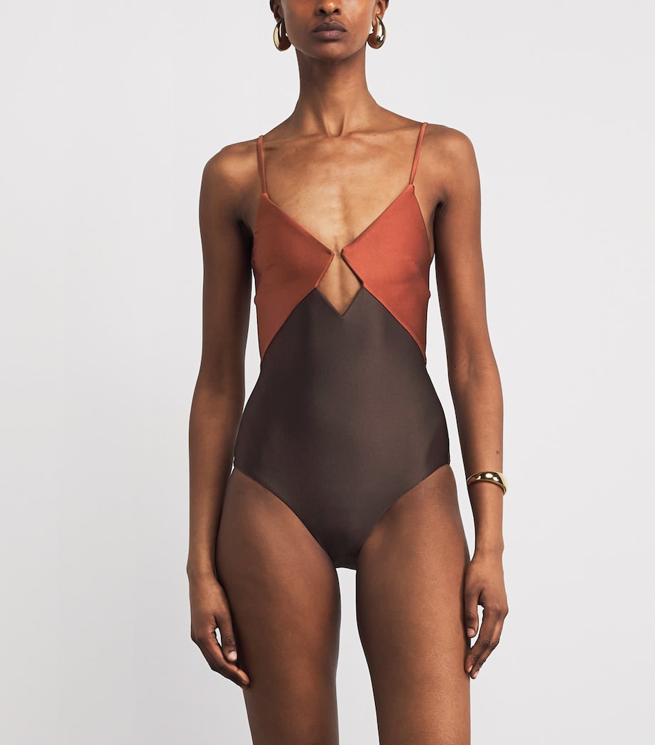 Zimmermann Womens Aster Diamond Wired Swimsuit Spliced Image 2
