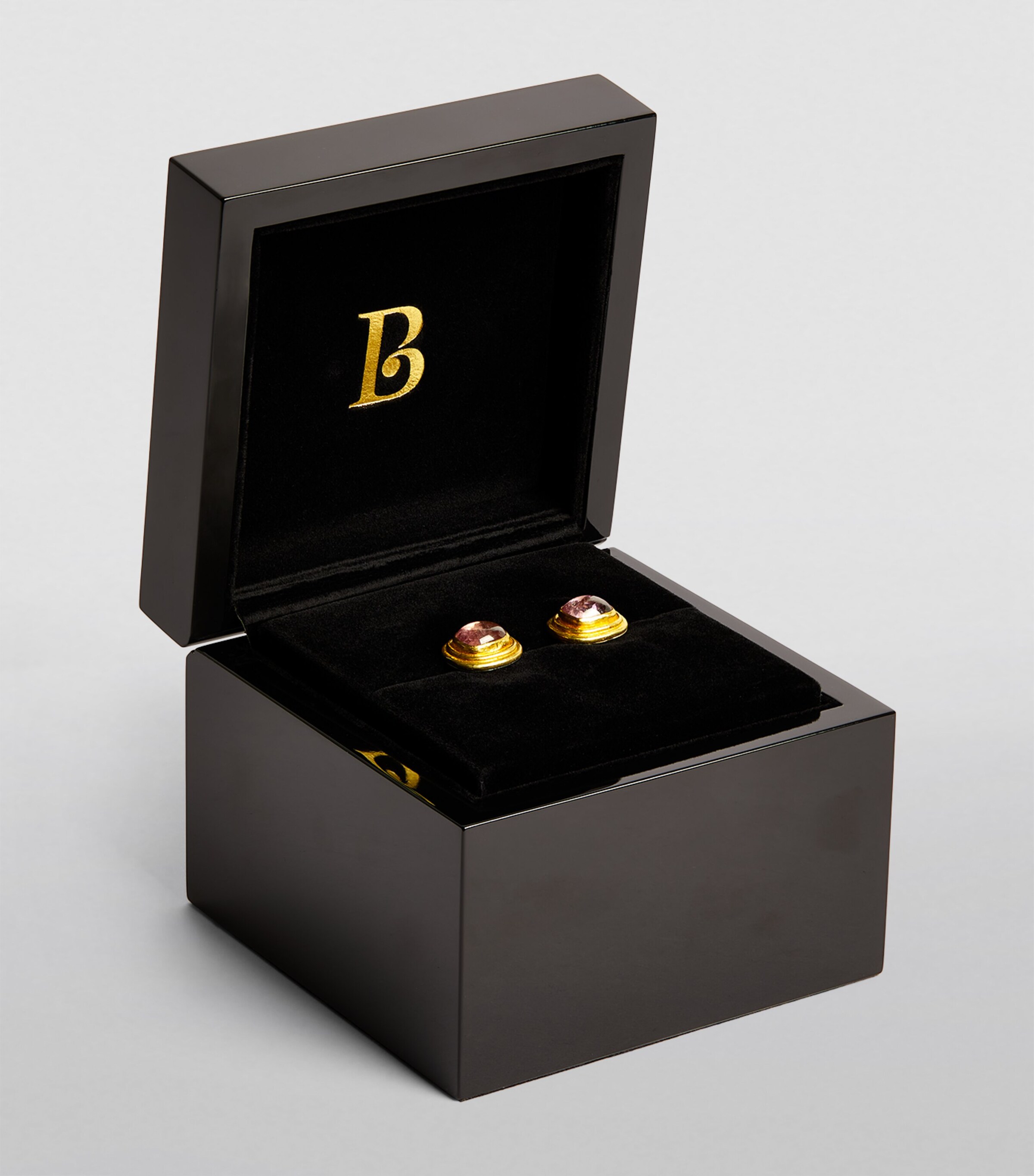 Brooski Gold and Pink Tourmaline Cufflinks Gold/pink Image 2