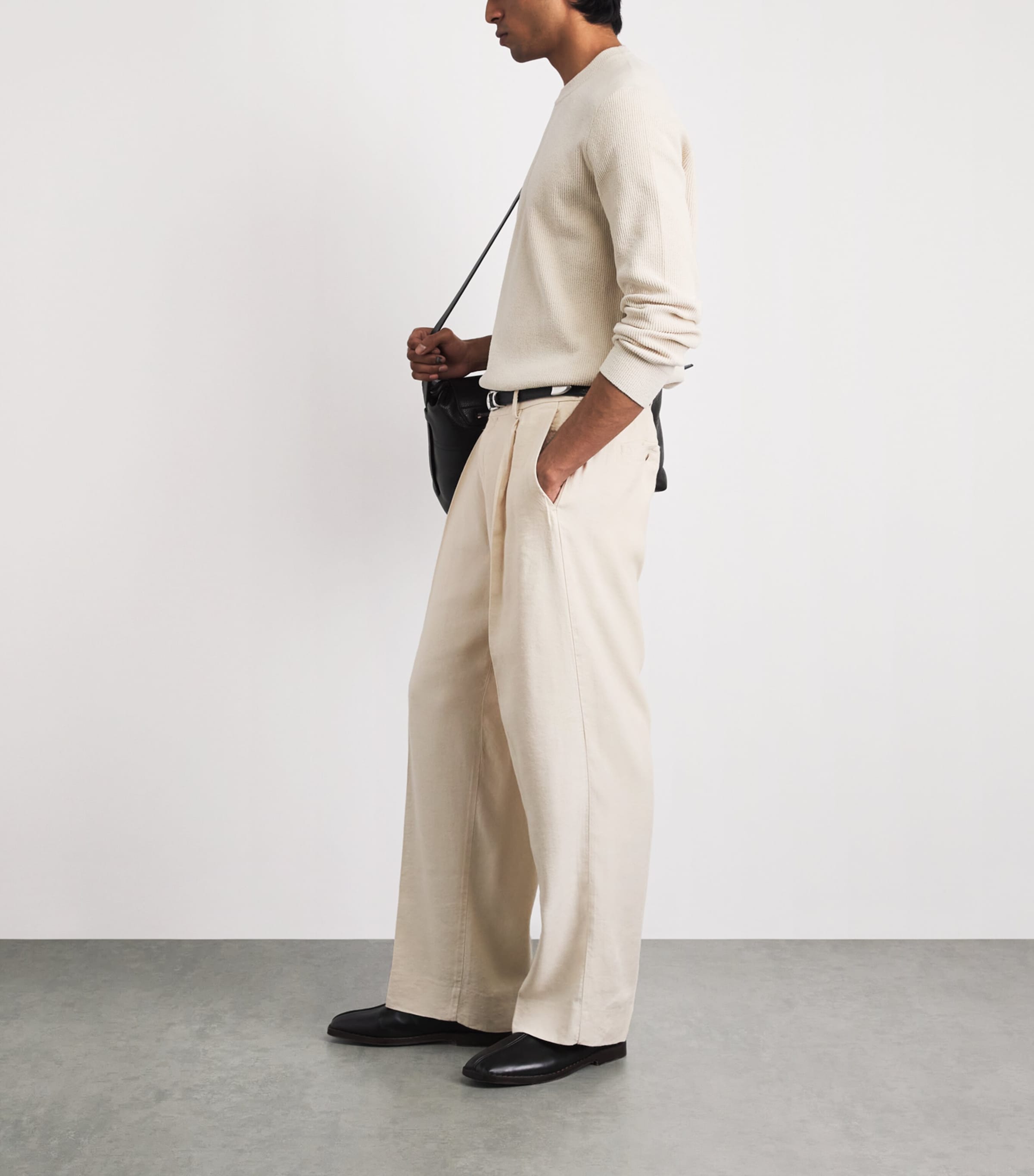 NN.07 Mens Kay Wide-Leg Trousers Ivory Image 2