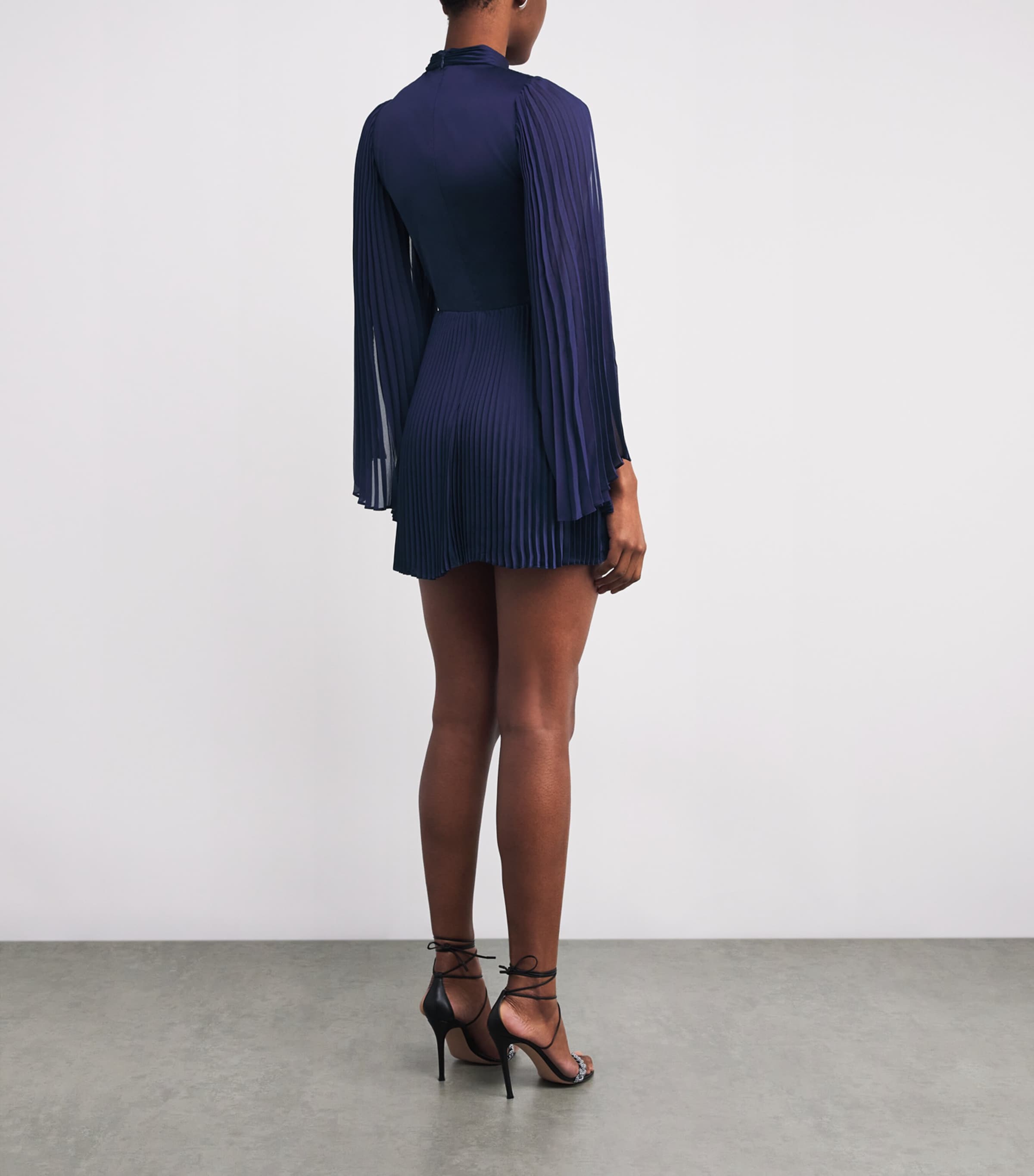 Pleated Aurelie Mini Dress B401 MIDNIGHT BLUE Image 3
