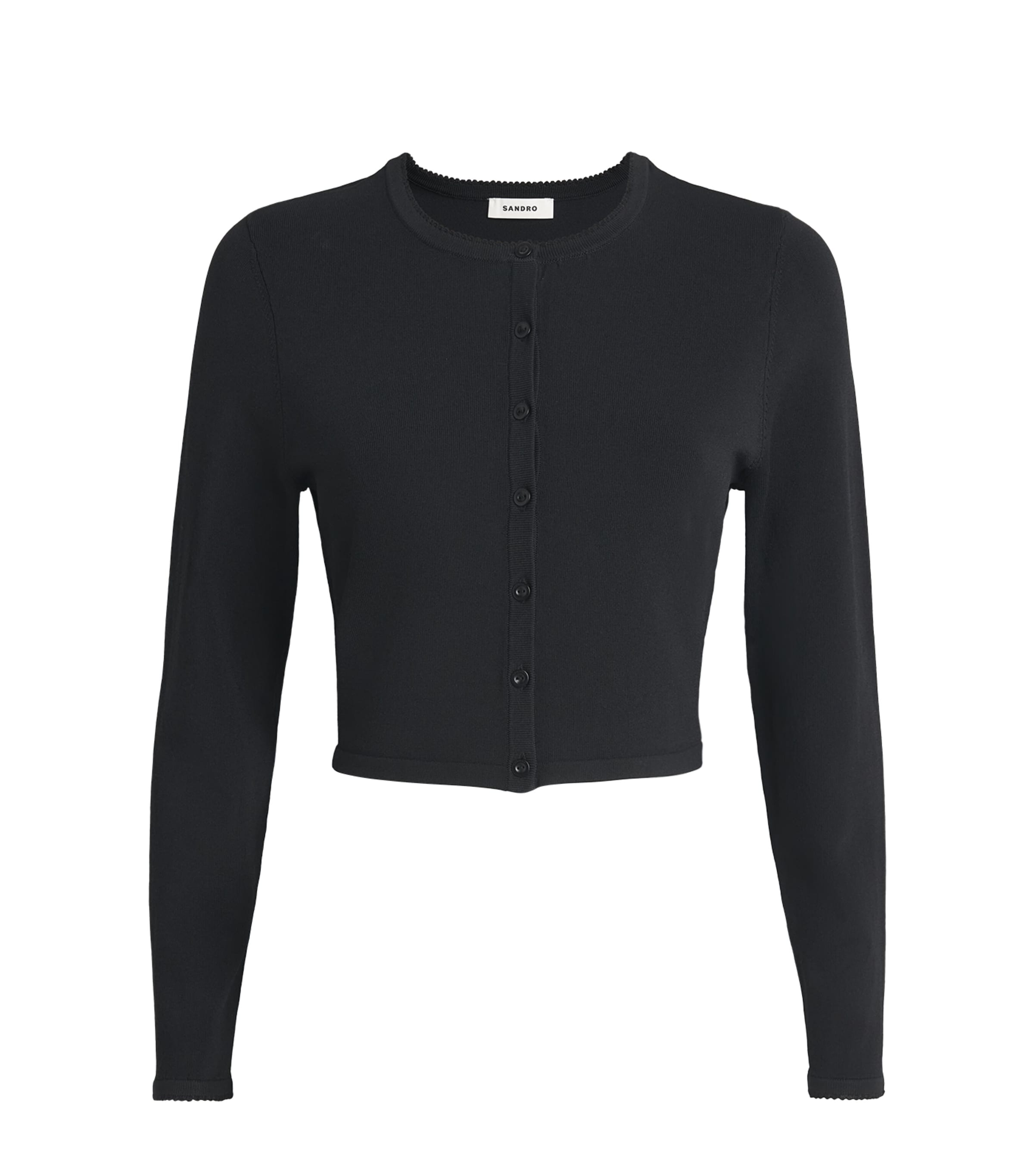 Sandro Paris Cropped Cardigan In Black