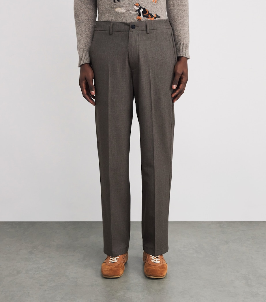 Micro Puppytooth Check Bayham Trousers BROWN Image 3