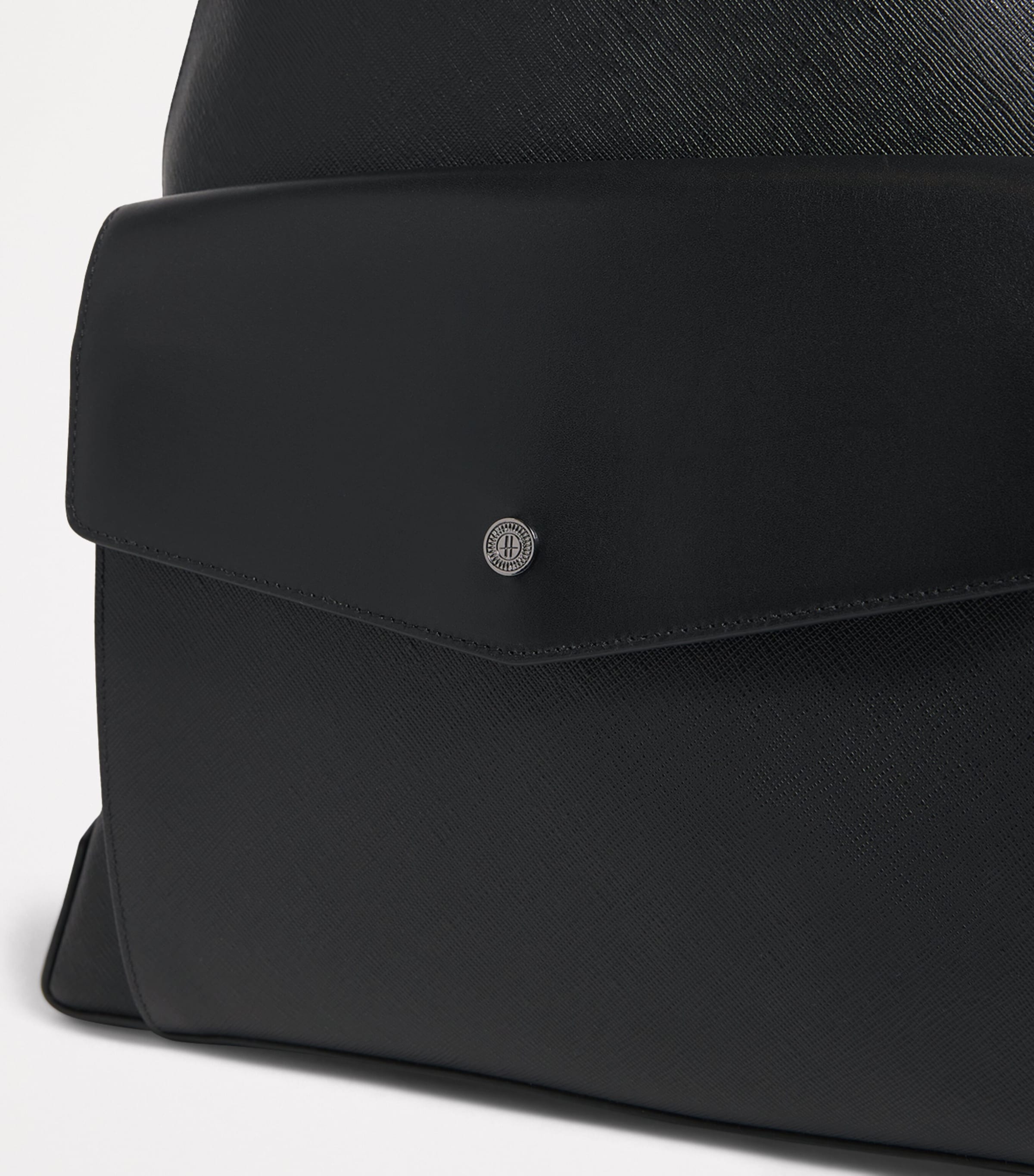 Saffiano Leather Backpack BLACK Image 6