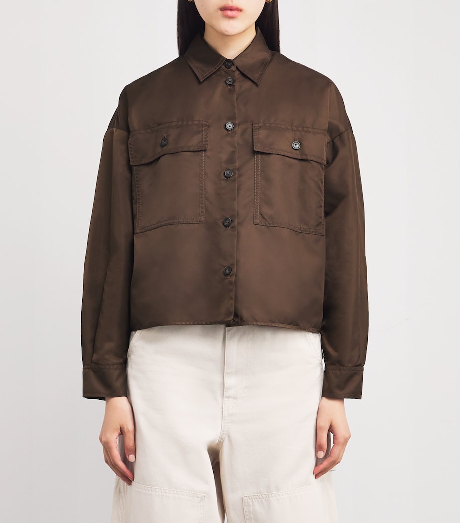 Pocket-Detail Bomber Jacket CHOCOLATE Image 3