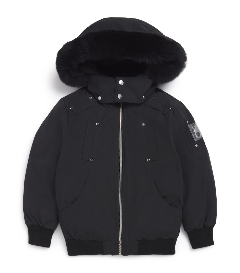 Water-Resistant Down Bomber Jacket (4-18 Years) 305BLK W/BLK SH Image 1