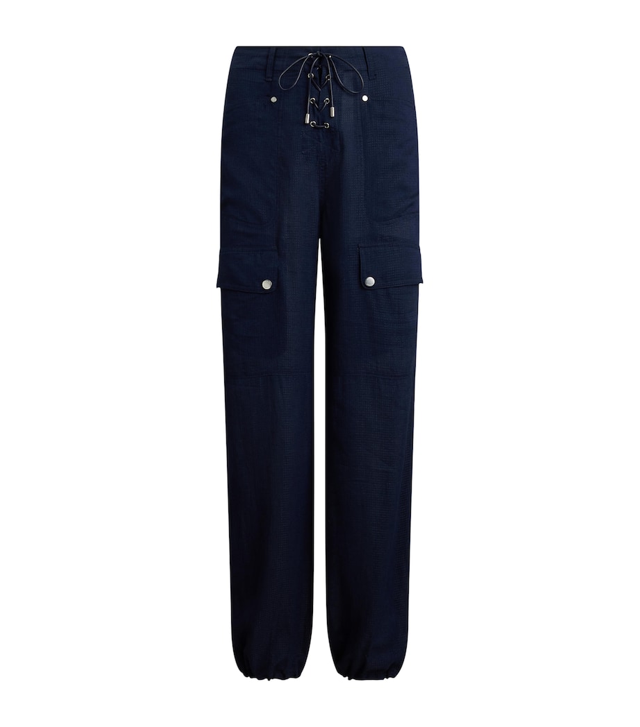 Ralph Lauren Collection Womens Ripstop Briella Cargo Trousers Navy Image 1