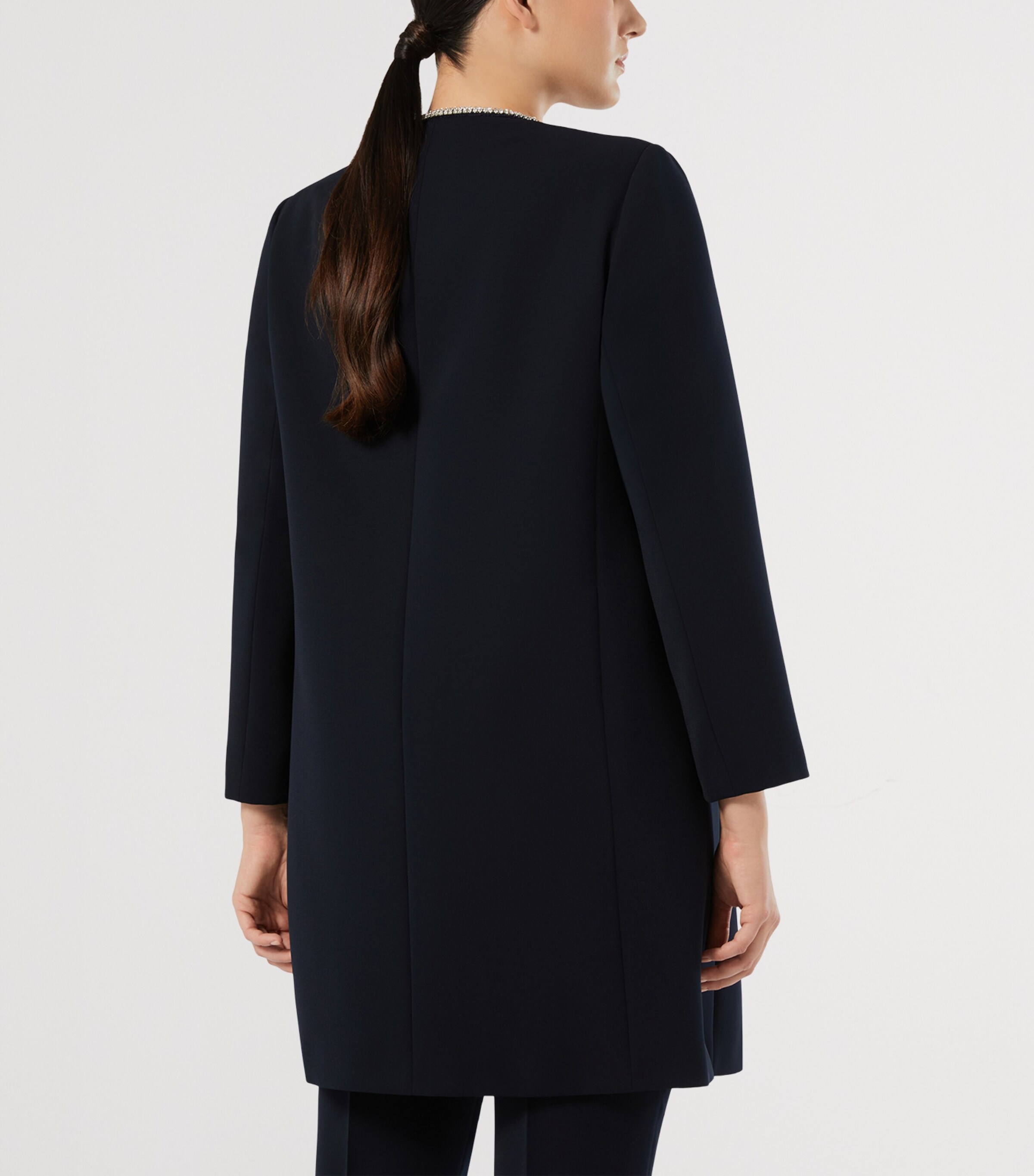 Marina Rinaldi Womens Embellished Overcoat Midnightblue Image 3