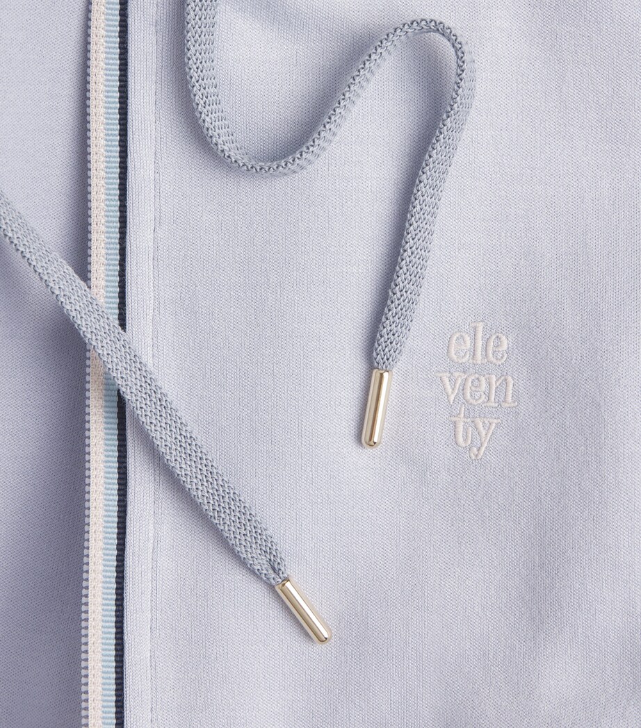 Eleventy Womens Cotton-Blend Zip-Up Hoodie Nuvola Image 6