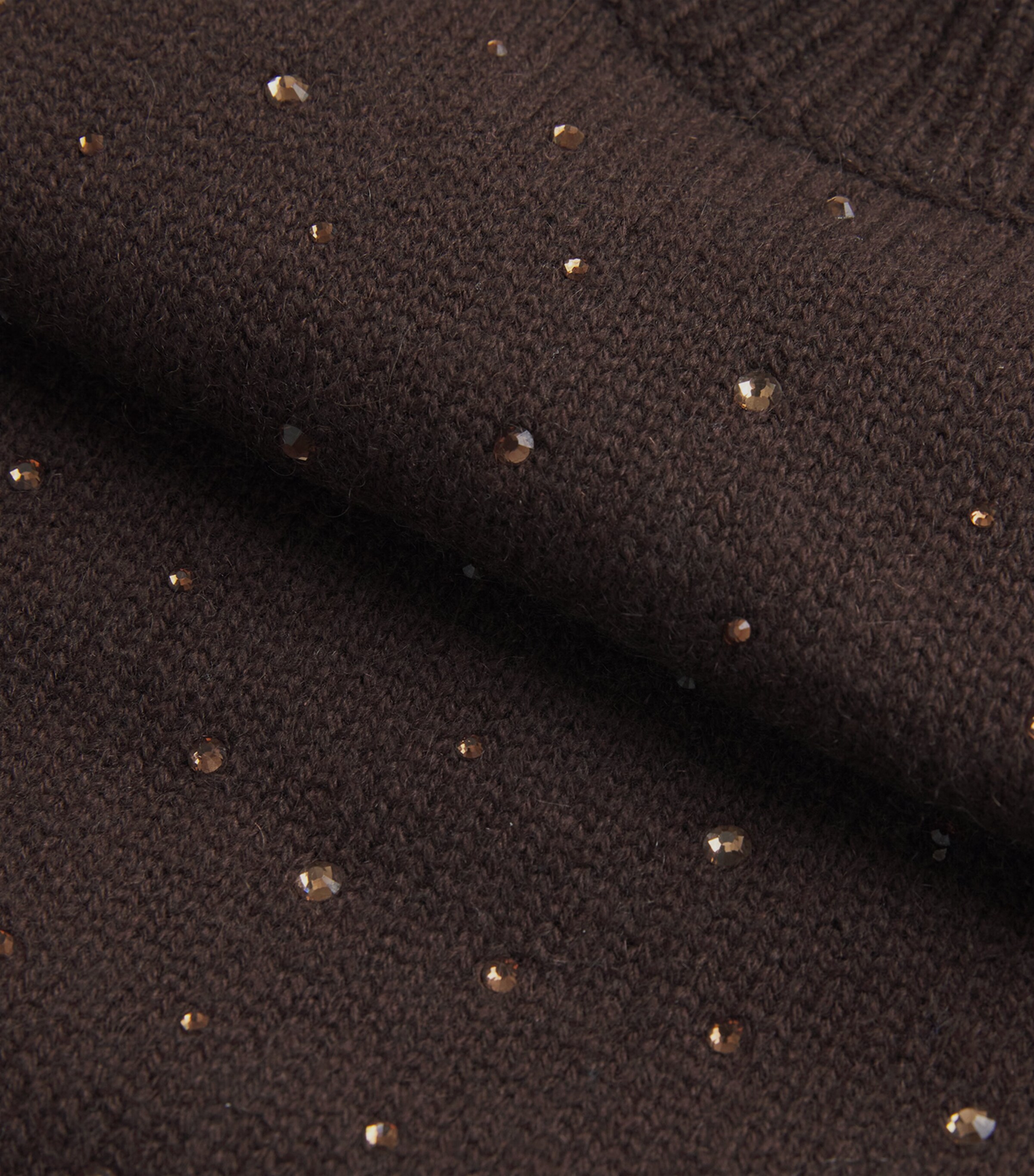 Allude Womens Wool-Cashmere Embellished Sleeveless Sweater Chocolate Image 5