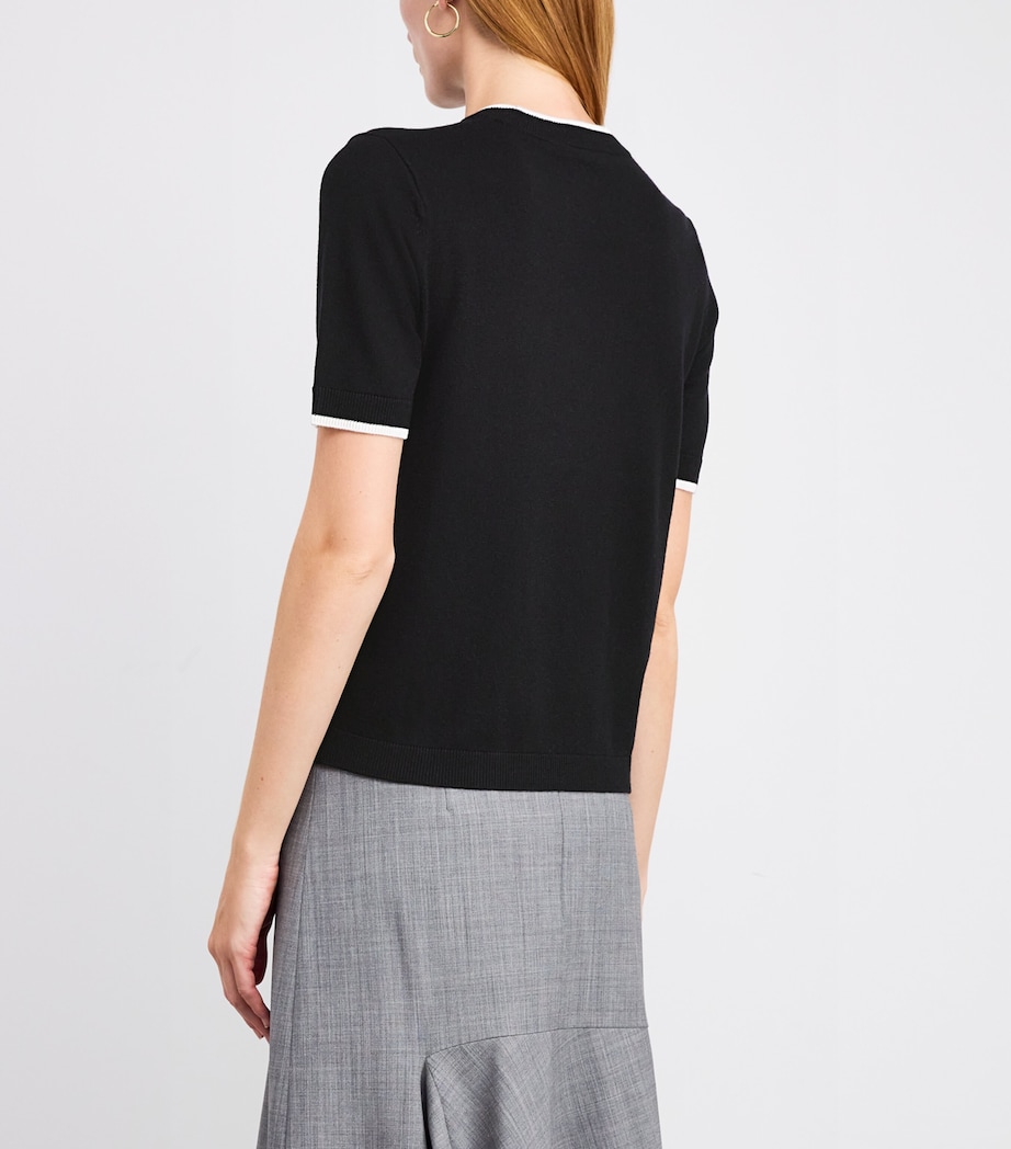 Virgin Wool Contrast-Trim Sweater BLACK Image 4